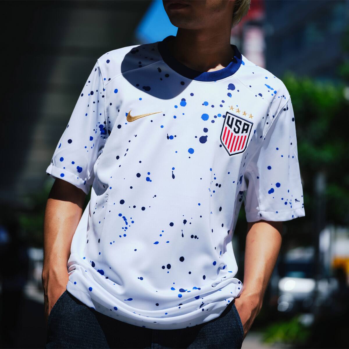 NIKE USA M NK DF STAD JSY SS HM WHITE/LOYAL BLUE/METALLIC