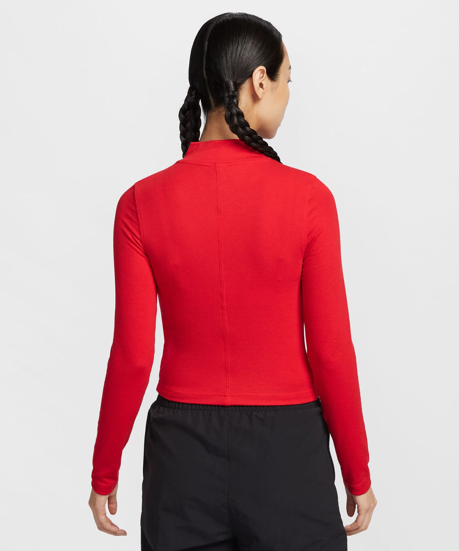 NIKE AS W NSW ESSNTL RIB MOCK LS TO UNIVERSITY RED/SAILの画像