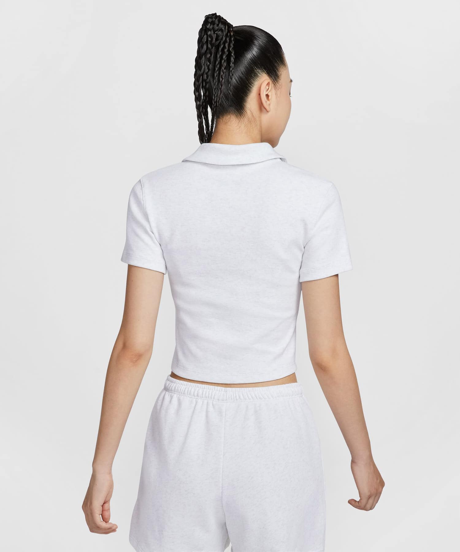 NIKE AS W NSW ESSNTL SS POLO CRP TO BIRCH HEATHER/LT OREWOOD BRNの画像