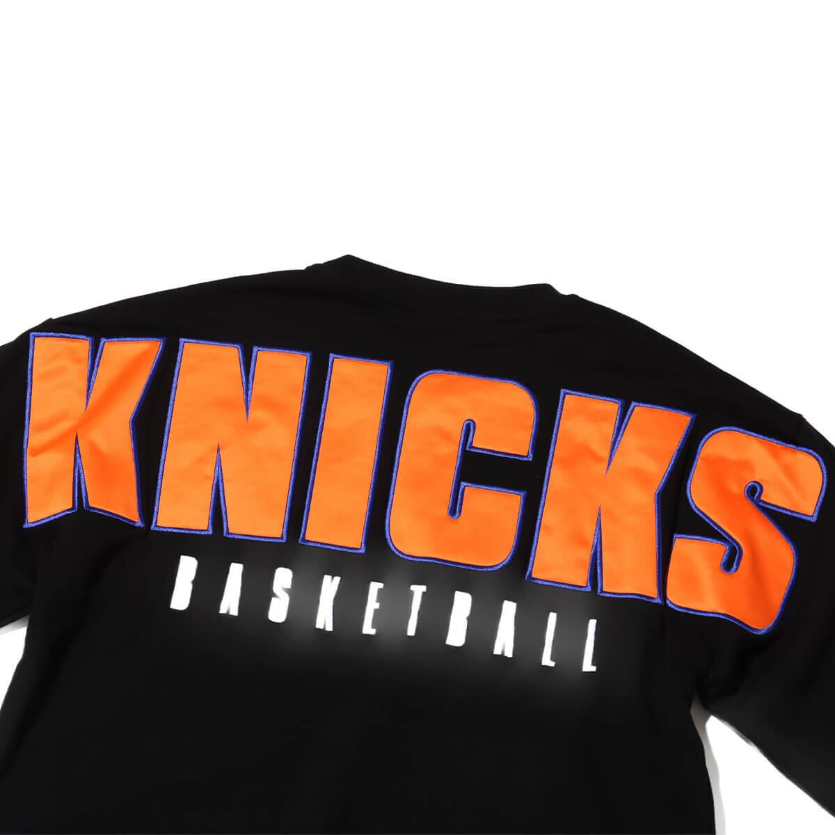Mitchell & Ness TEAM FIRST SATIN FLEECE CREW NYK BLACK 23FW-Iの画像