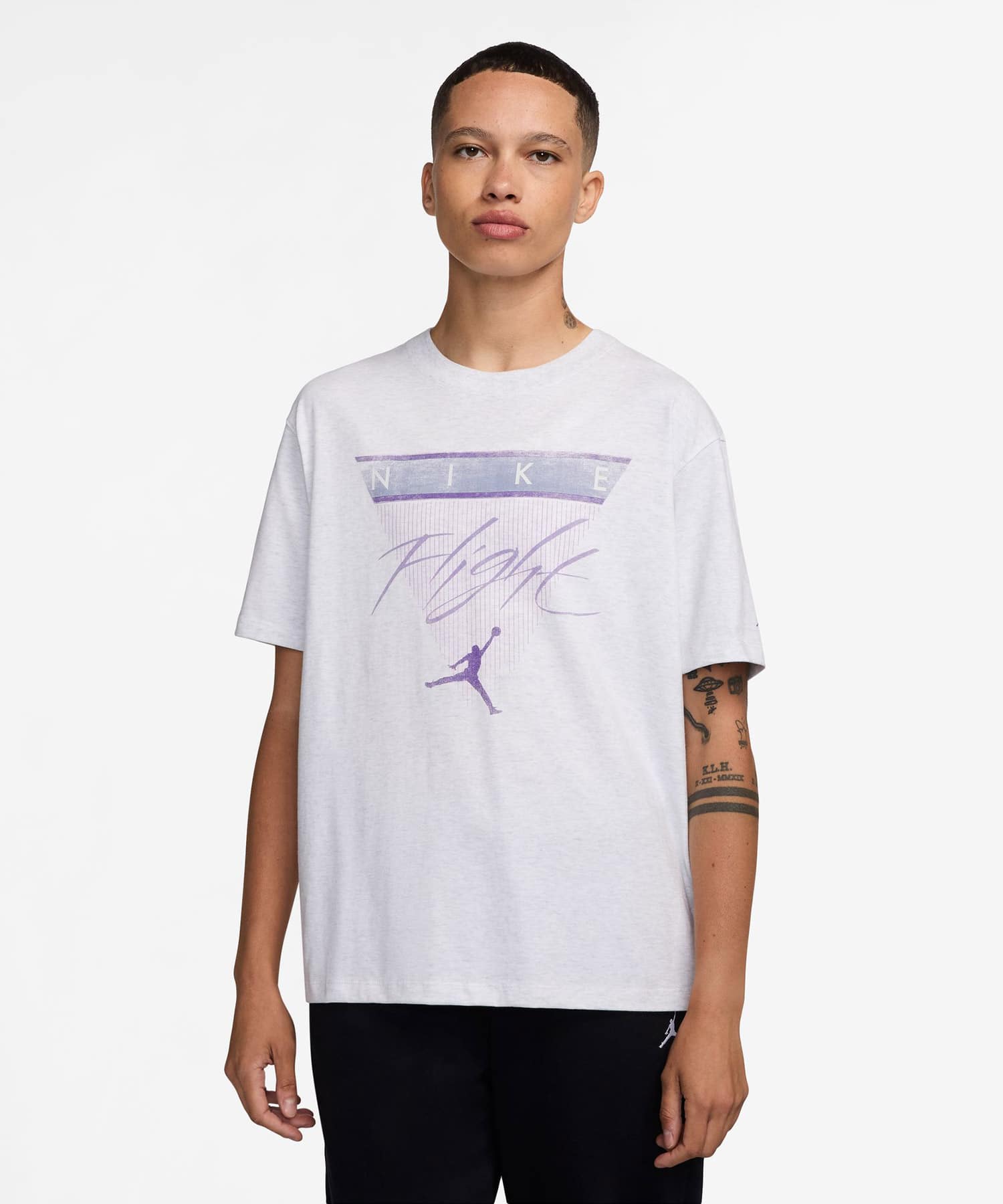 JORDAN BRAND AS W J SS GF GFX FLT TEE BIRCH HEATHERの画像