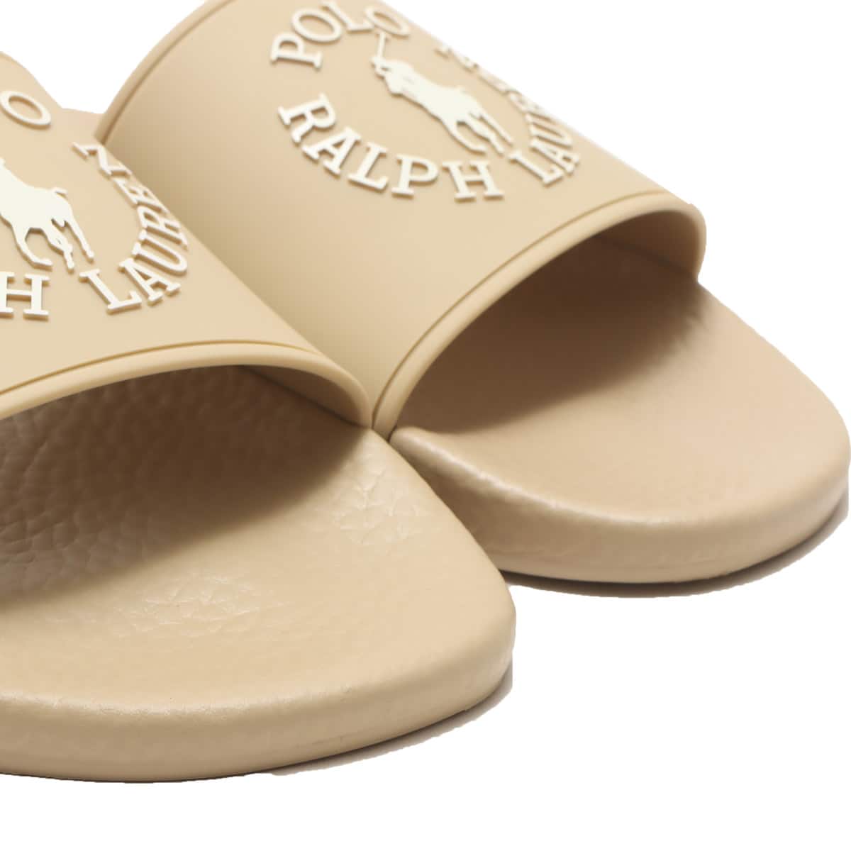 POLO RALPH LAUREN P. SLIDE/CB-SANDALS SAND DUNE/WHITE CR LOGO 23SS-Iの画像