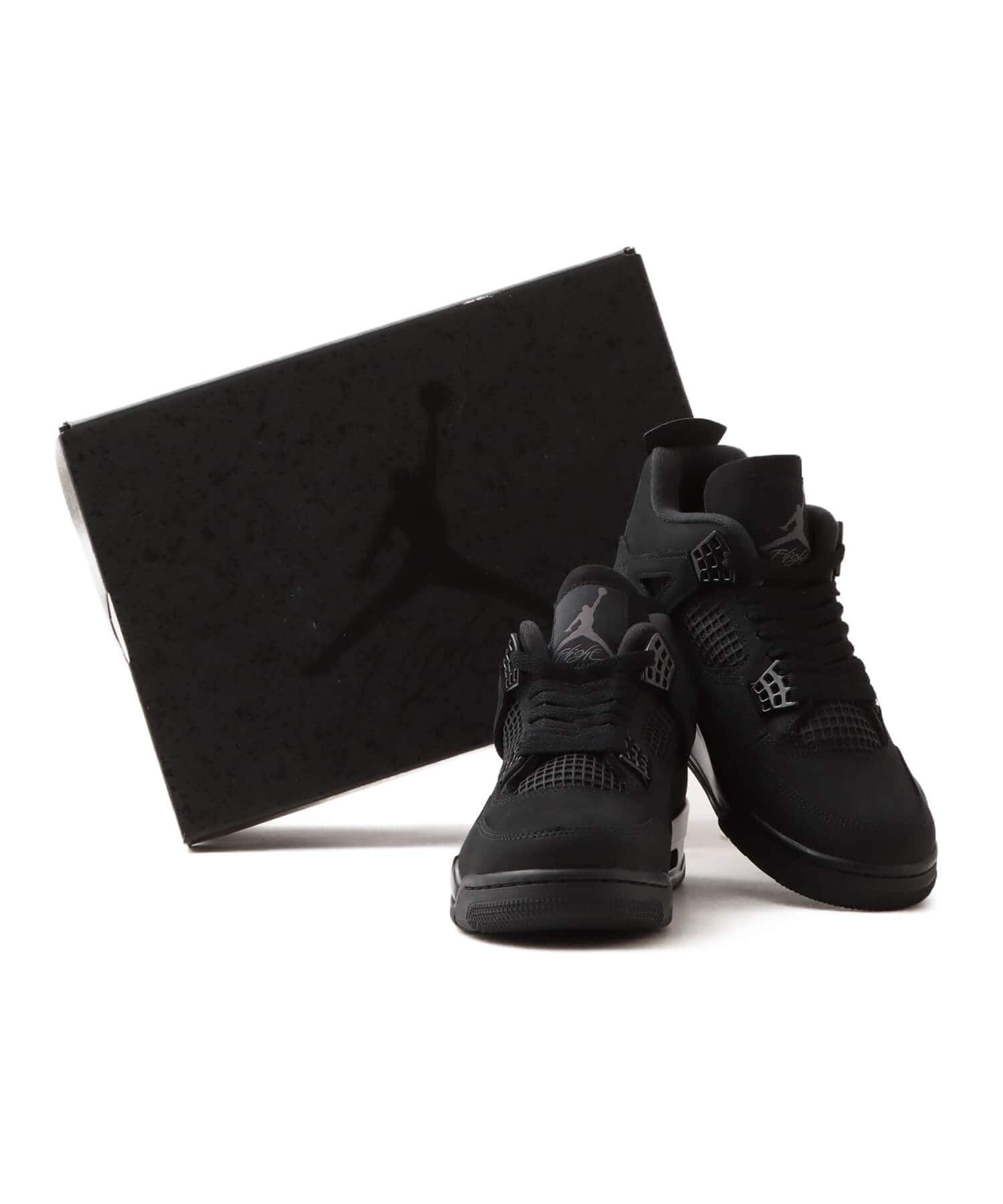 JORDAN BRAND AIR JORDAN 4 RETRO BLACK/BLACK-LT GRAPHITEの画像