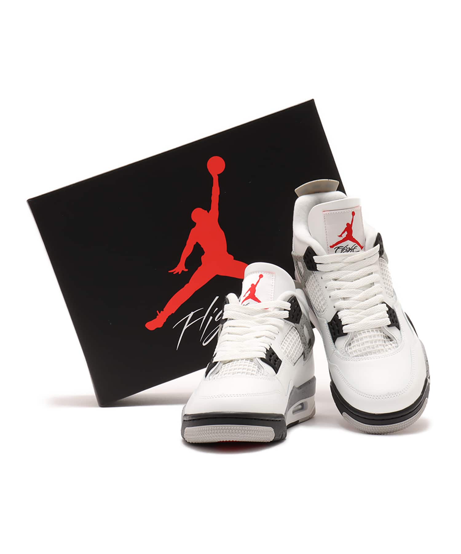 JORDAN BRAND AIR JORDAN 4 RETRO SUMMIT WHITE/FIRE RED-CEMENT GREY-BLACKの画像