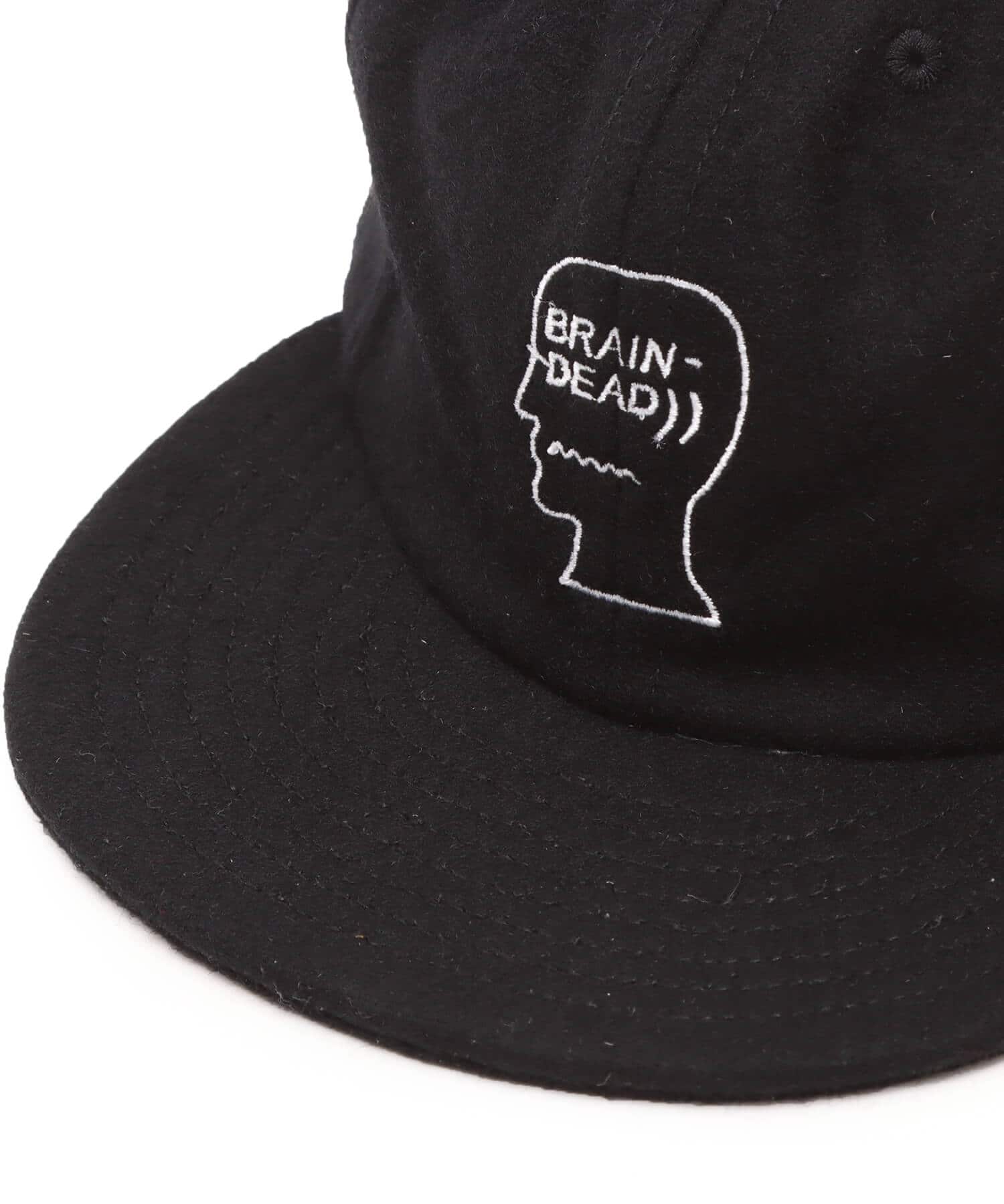 BRAIN DEAD FLANNEL LOGOHEAD 6 PANEL HAT BLACKの画像