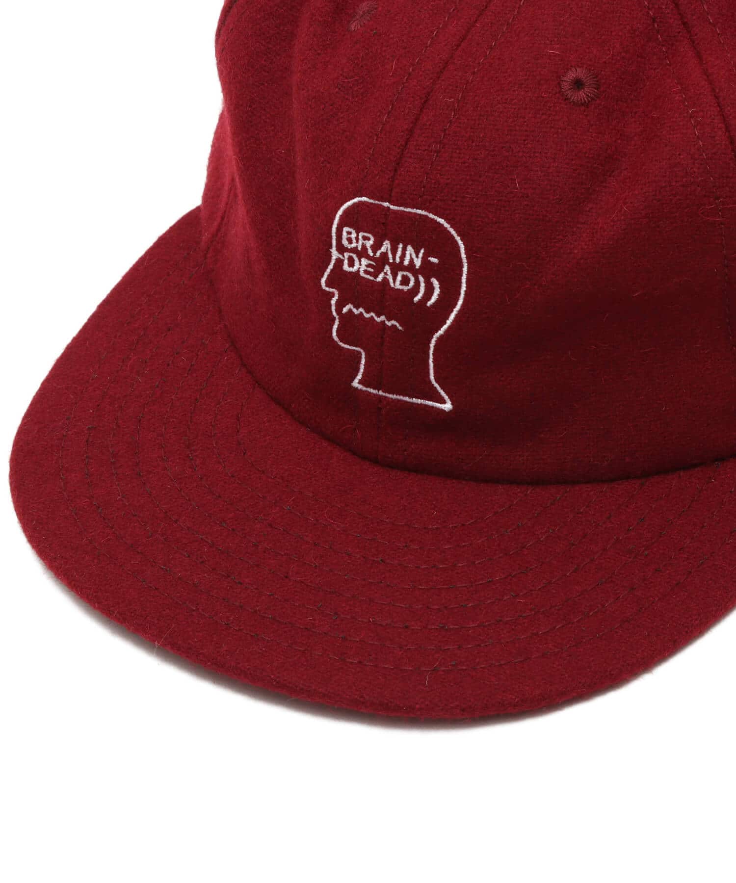 BRAIN DEAD FLANNEL LOGOHEAD 6 PANEL HAT BURGUNDYの画像