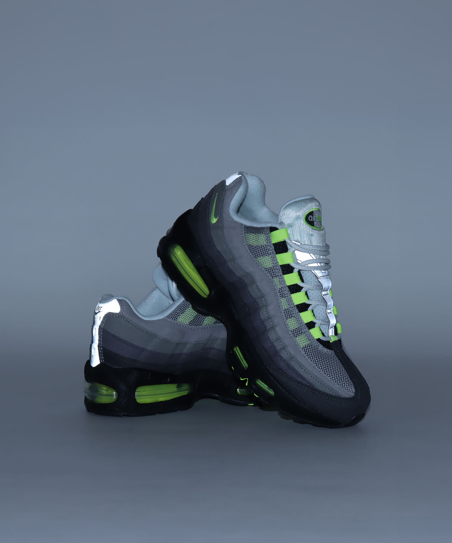 NIKE AIR MAX 95 BB S (GS) BLACK/NEON YELLOW-ANTHRACITE-LT GRAPHITEの画像