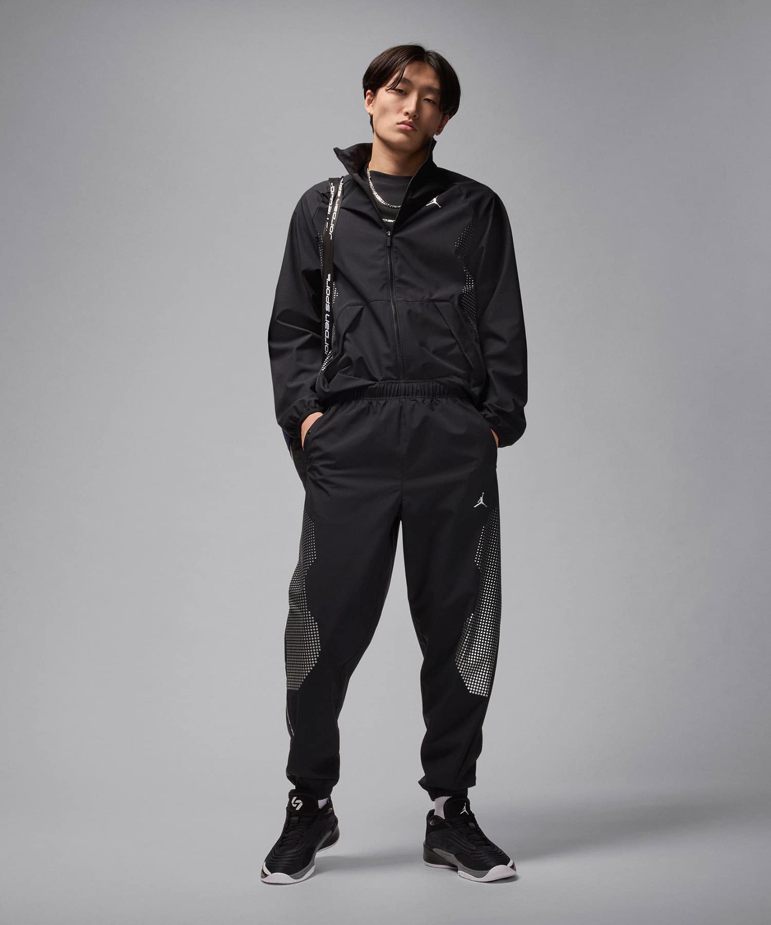 JORDAN BRAND M J SPRT JAM WARM UP PANT BLACK/METALLIC SILVERの画像