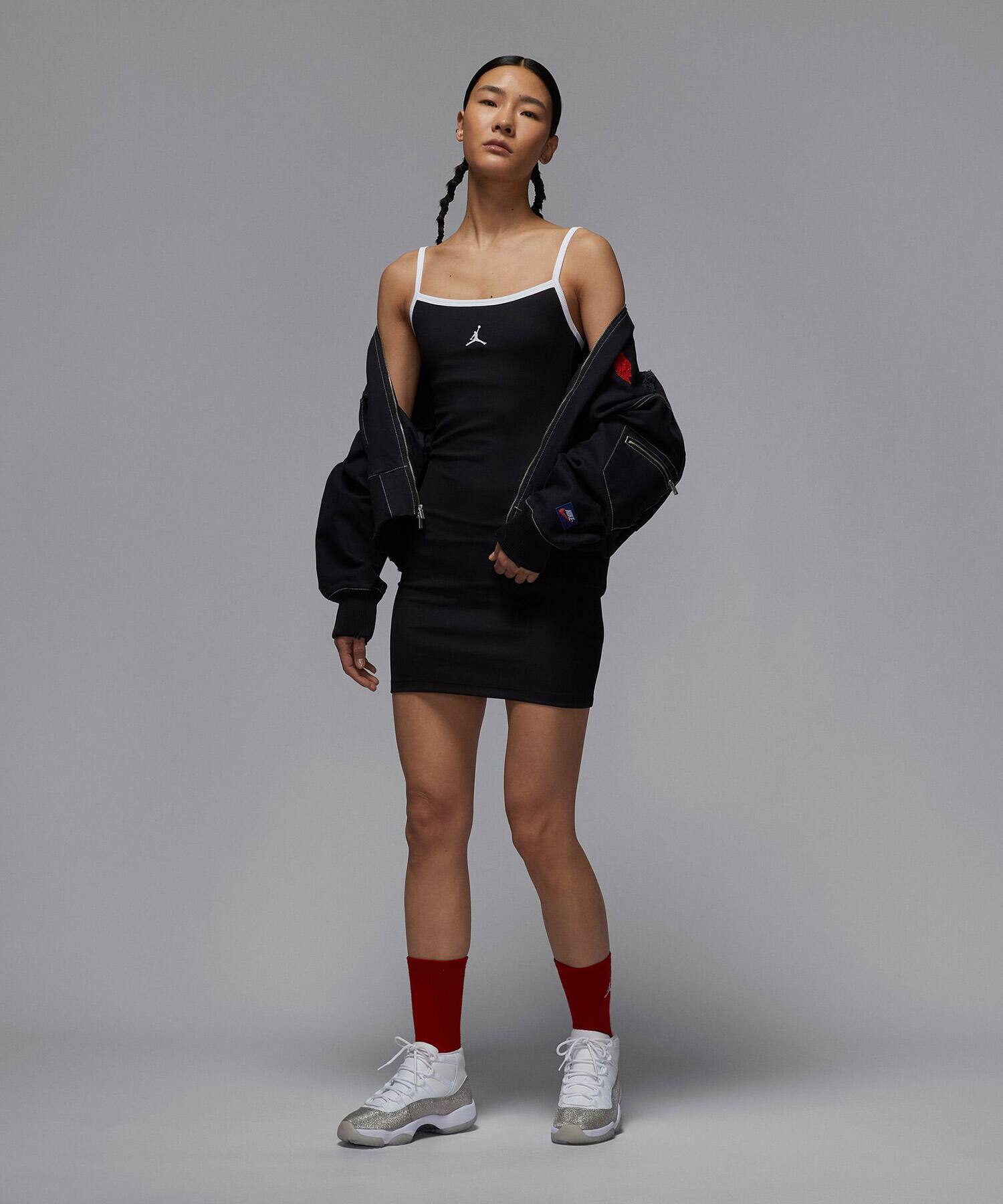JORDAN BRAND AS W J BRK SLIM TANK DRESS BLACK/WHITE/WHITEの画像