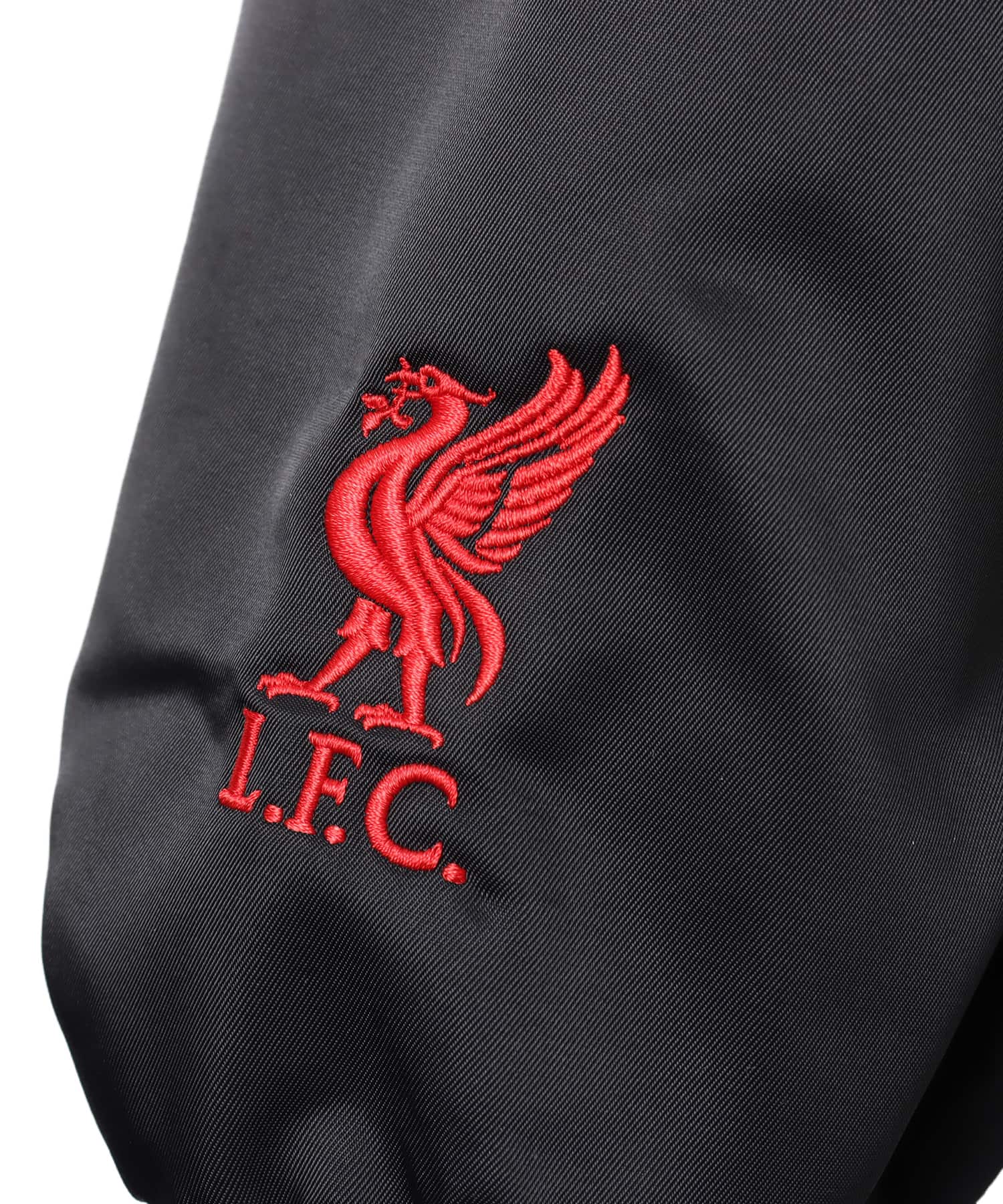 NIKE Liverpool FC M NK AU SATIN DUGOUT JKT SE BLACK/GYM RED/GYM REDの画像