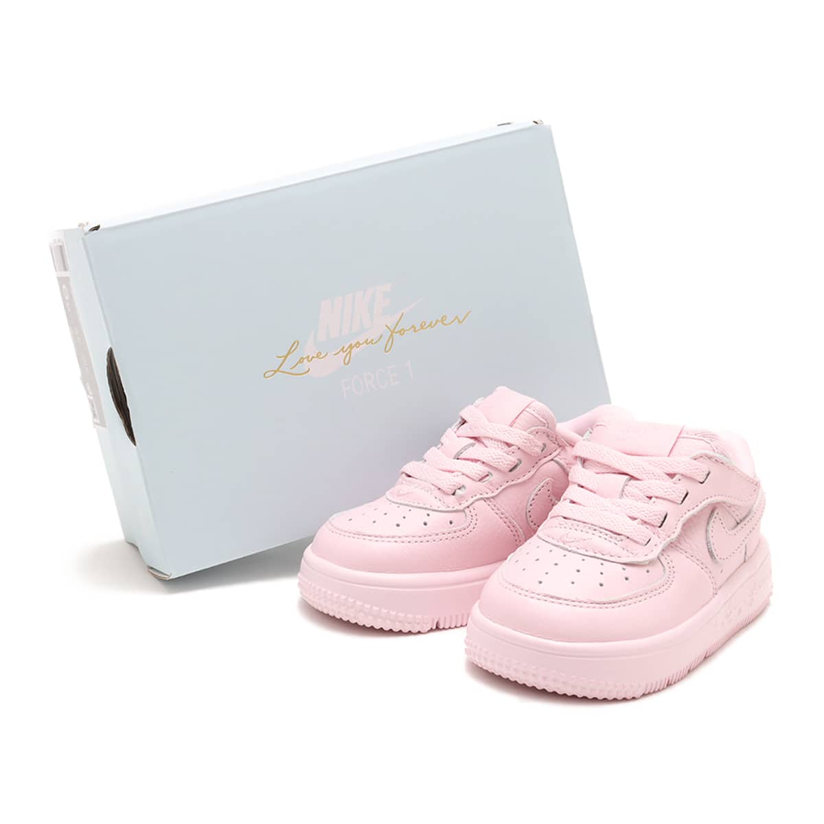 NIKE FORCE 1 LOW EASYON SP (TD) PINK FOAM/COBALT TINT-METALLIC SILVERの画像