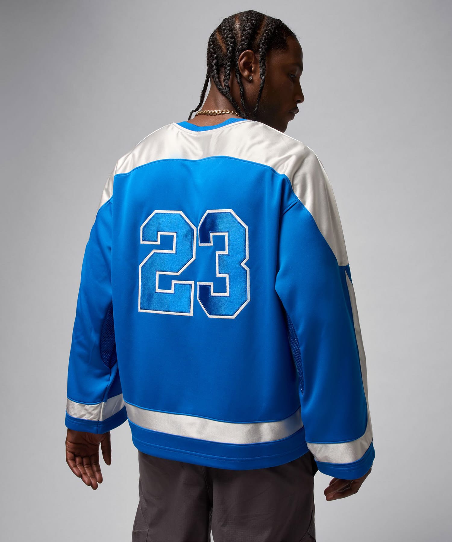 JORDAN BRAND M J BRK CLGTE HOCKEY JSY SPORT BLUE/SAIL/SAILの画像
