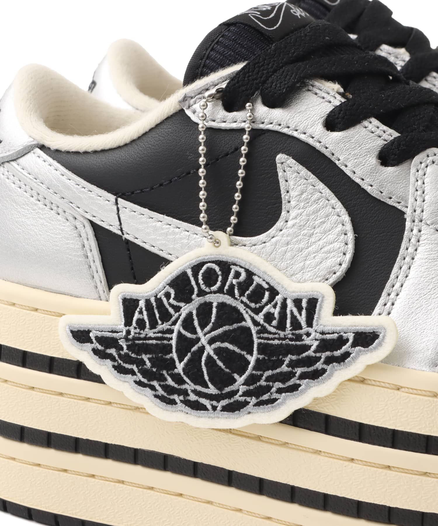 JORDAN BRAND AIR JORDAN 1 TRIPLE STACK METALLIC SILVER/BLACK-MUSLINの画像