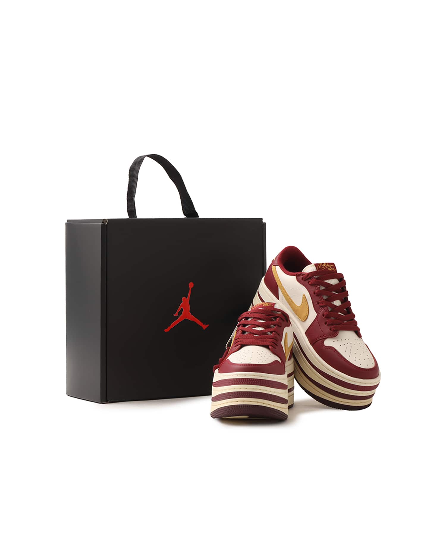 JORDAN BRAND WMNS AIR JORDAN 1 TRIPLE STACK TEAM RED/SANDED GOLD-PALE IVORYの画像