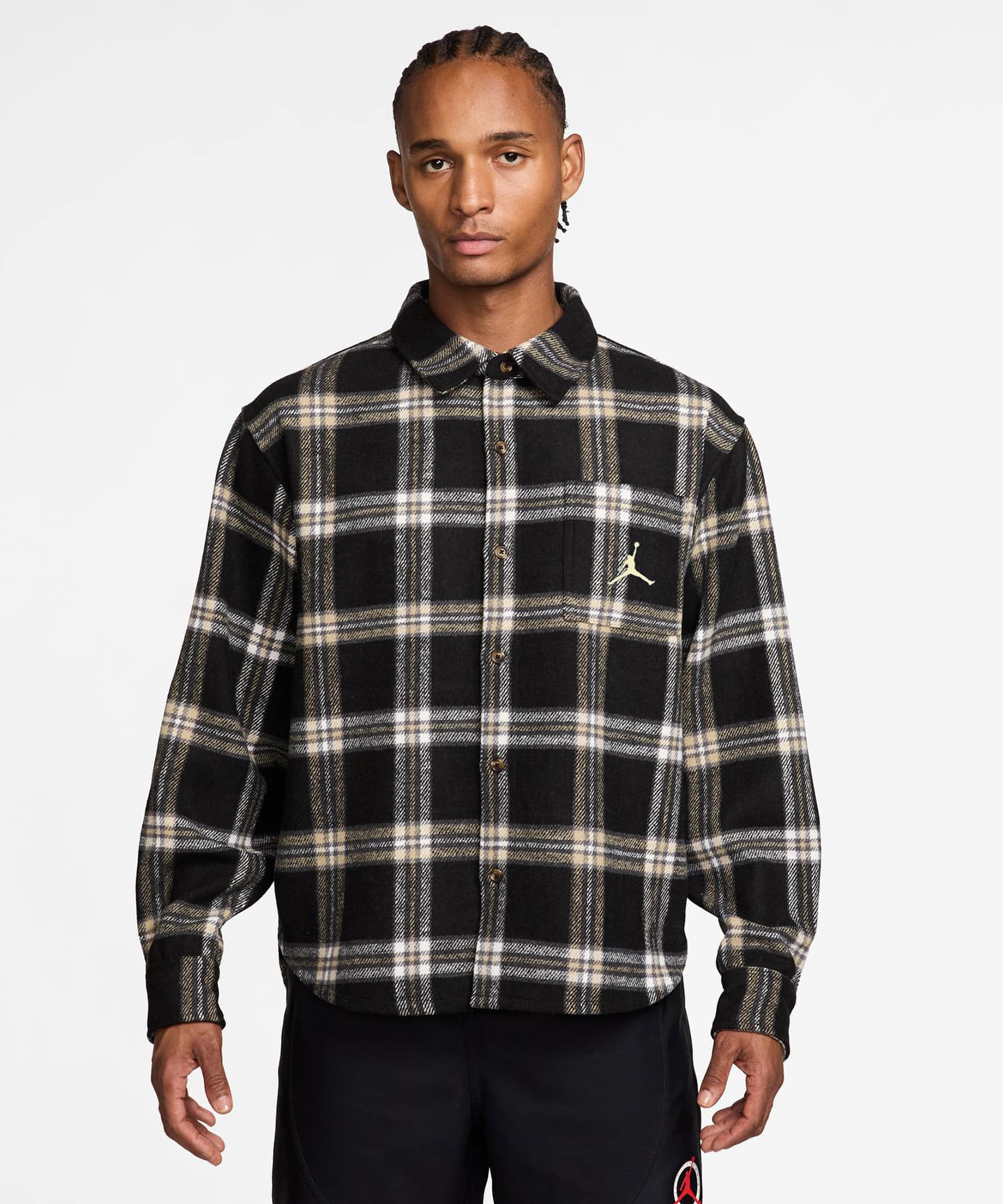 JORDAN BRAND M J FLT CLB FLANNEL SHIRT BLACKの画像