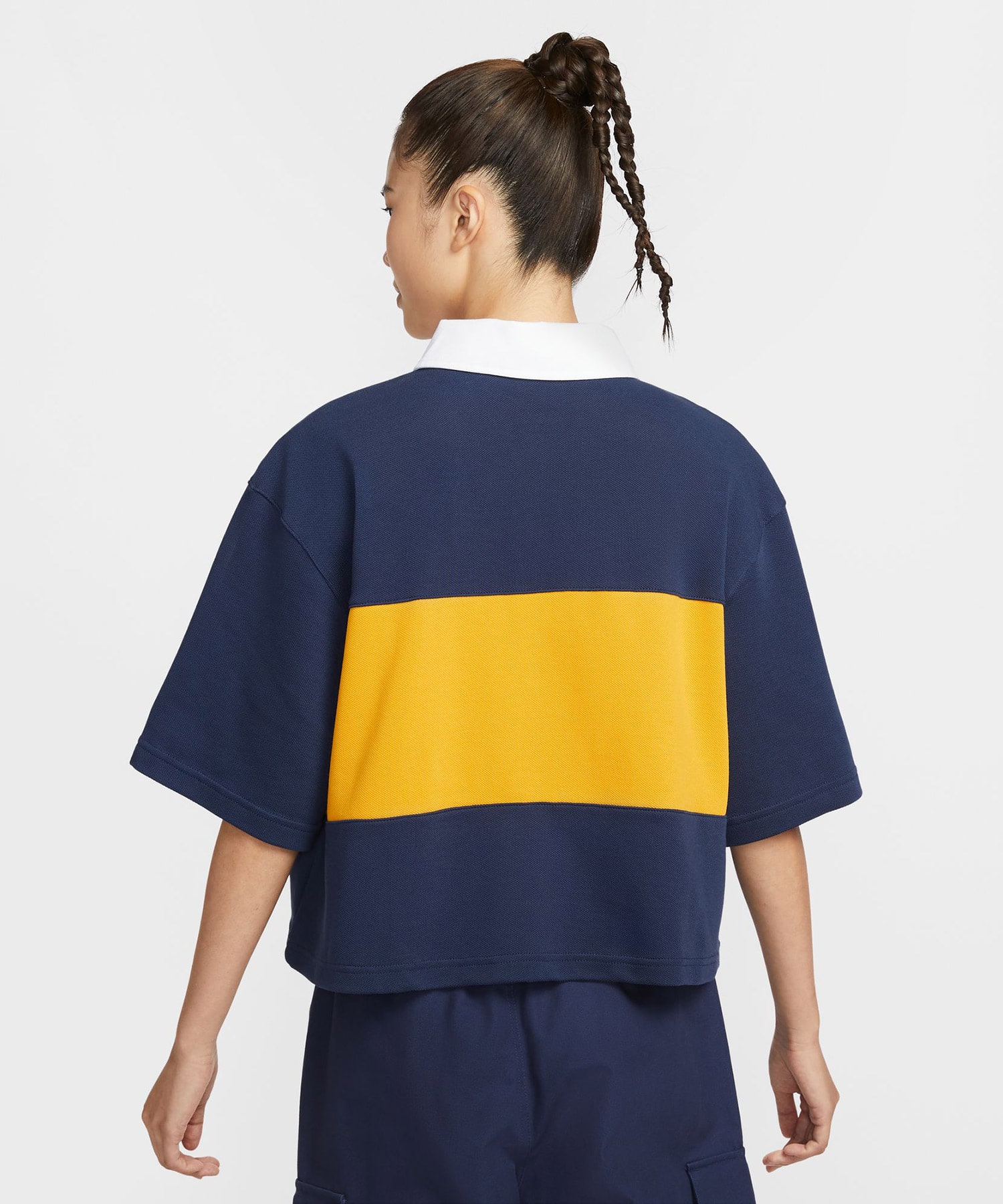 NIKE AS W NSW STREET SS POLO TOP MIDNIGHT NAVY/DARK SULFUR/WHITE/WHITEの画像