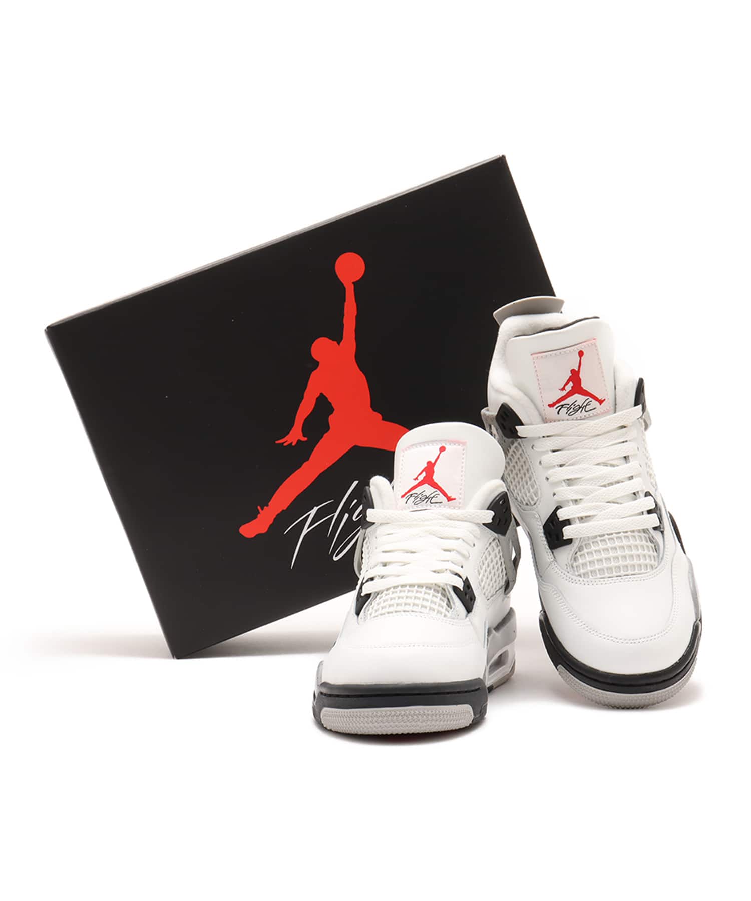 JORDAN BRAND AIR JORDAN 4 RETRO OG (GS) SUMMIT WHITE/FIRE RED-CEMENT GREY-BLACKの画像