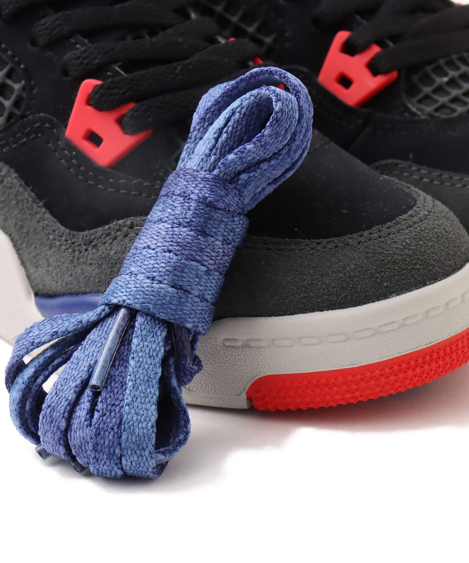 JORDAN BRAND JORDAN 4 RETRO OG (PS) BLACK/FIRE RED-DEEP ROYAL BLUEの画像