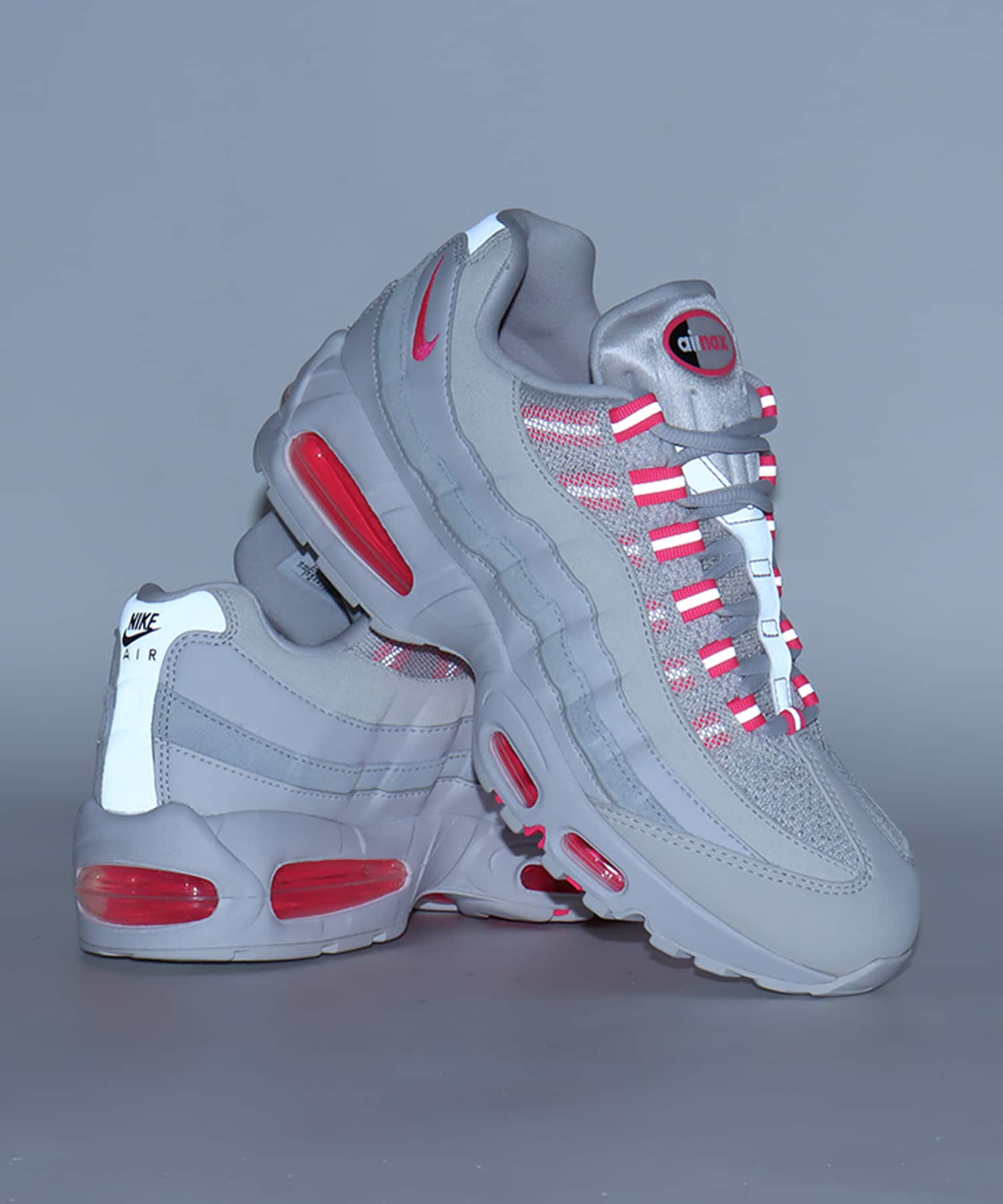 NIKE W AIR MAX 95 VAST GREY/HYPER PINK-PURE PLATINUMの画像