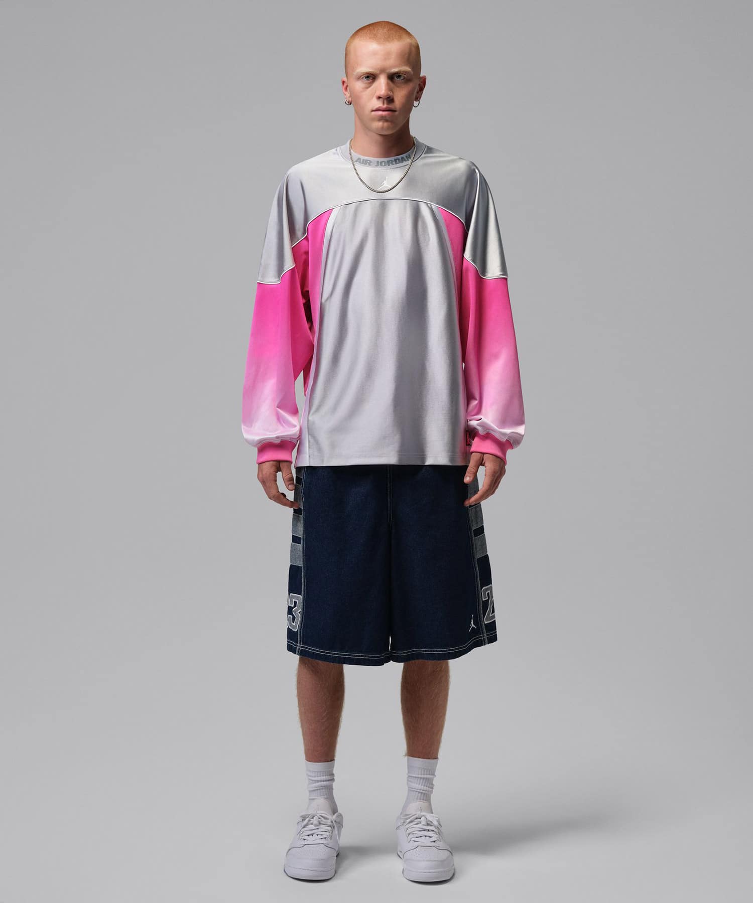 JORDAN BRAND M J FLT CLB JERSEY LT SMOKE GREY/(WHITE)の画像