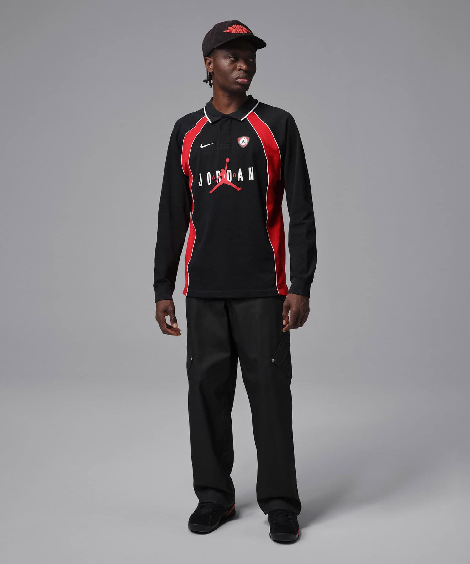 JORDAN BRAND M J FLT LS POLO JRSY BLACKの画像