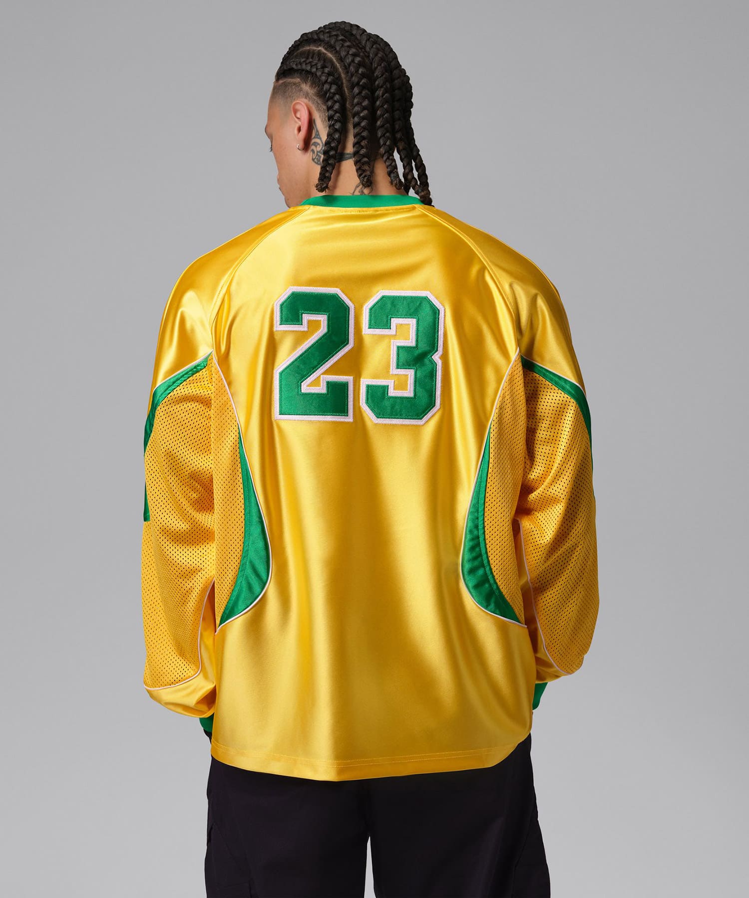 JORDAN BRAND M J STMT GOALIE TOP P6 VARSITY MAIZE/LUCKY GREENの画像