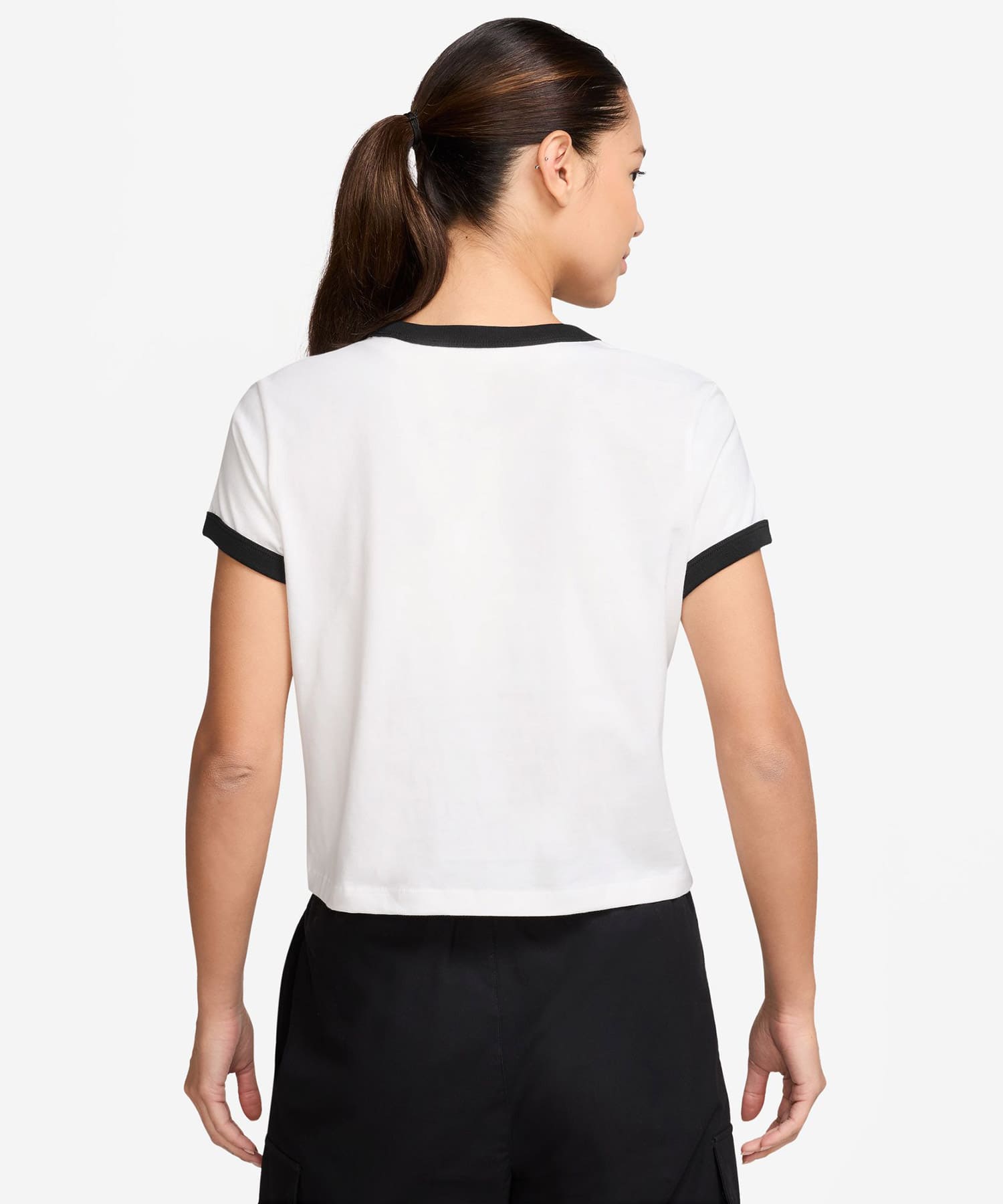 NIKE AS W NSW SS RINGER TEE VNTG RU WHITE/BLACKの画像