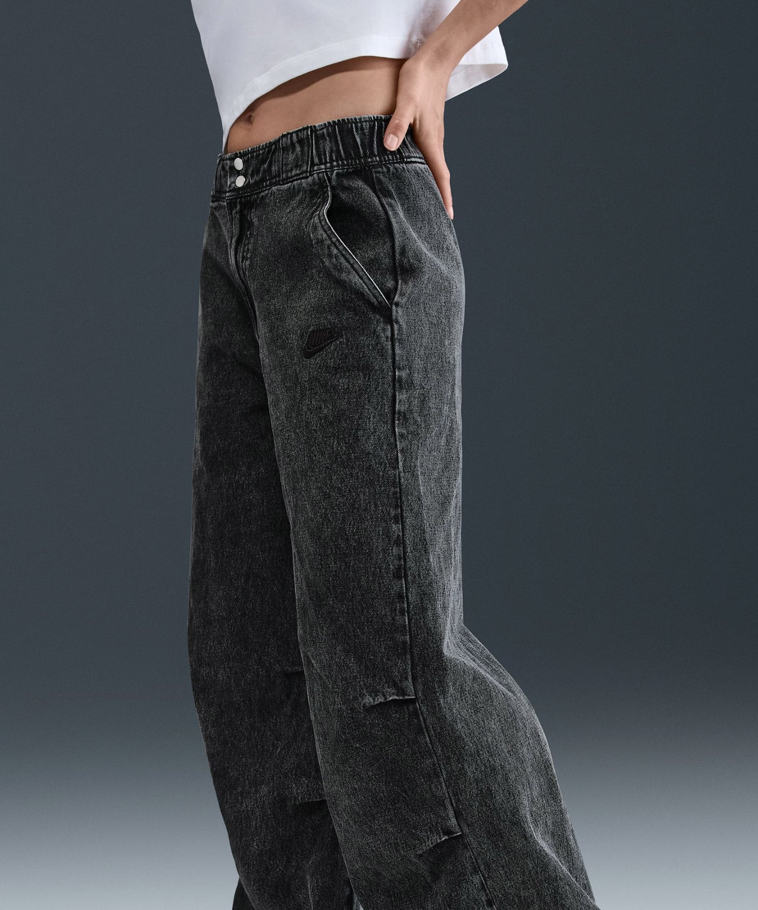 NIKE AS W NSW DENIM WVN PANT GCEL BLACKの画像