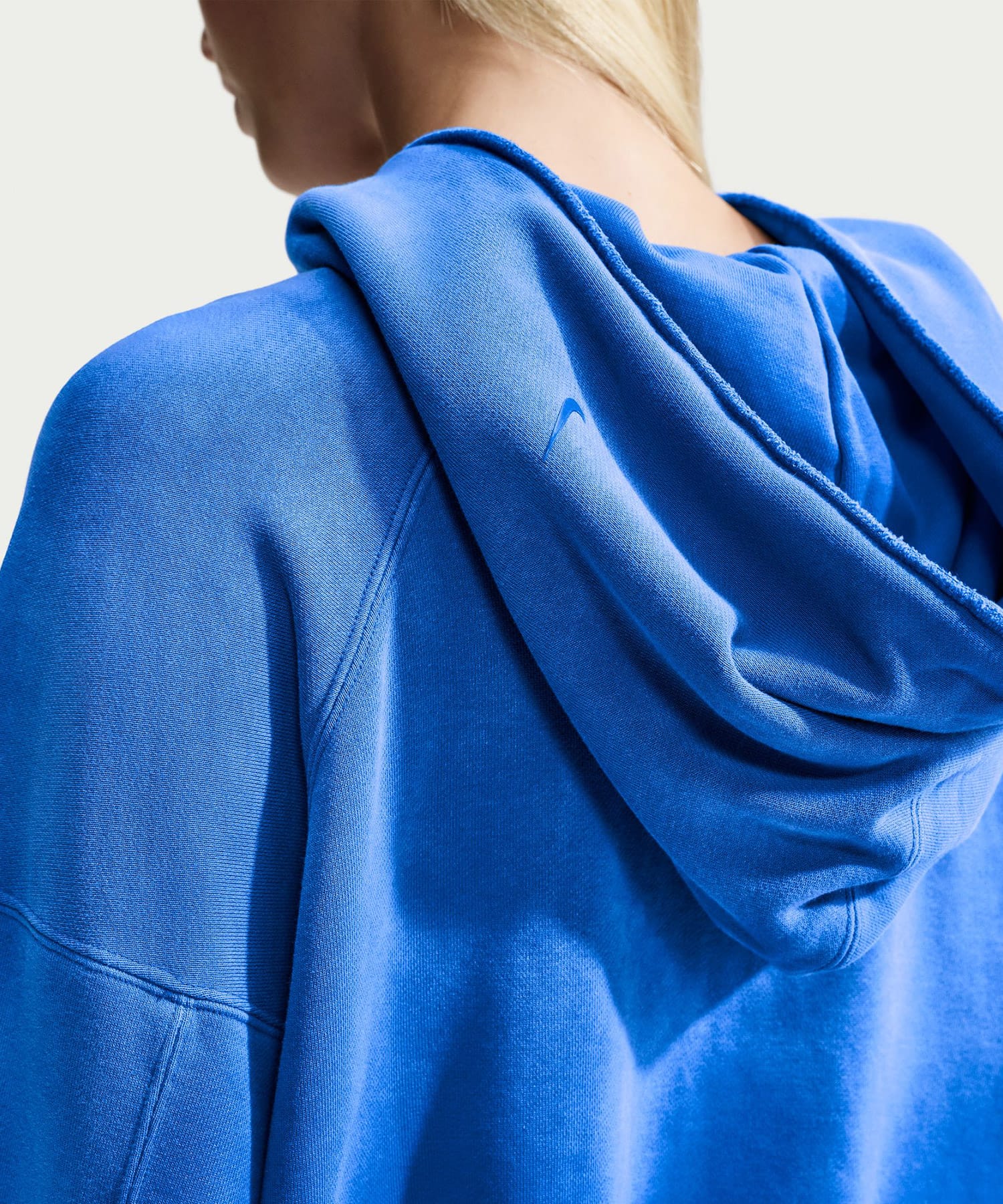 NIKE W NRG NK STUDIO FLEECE HOODIE BLUEの画像