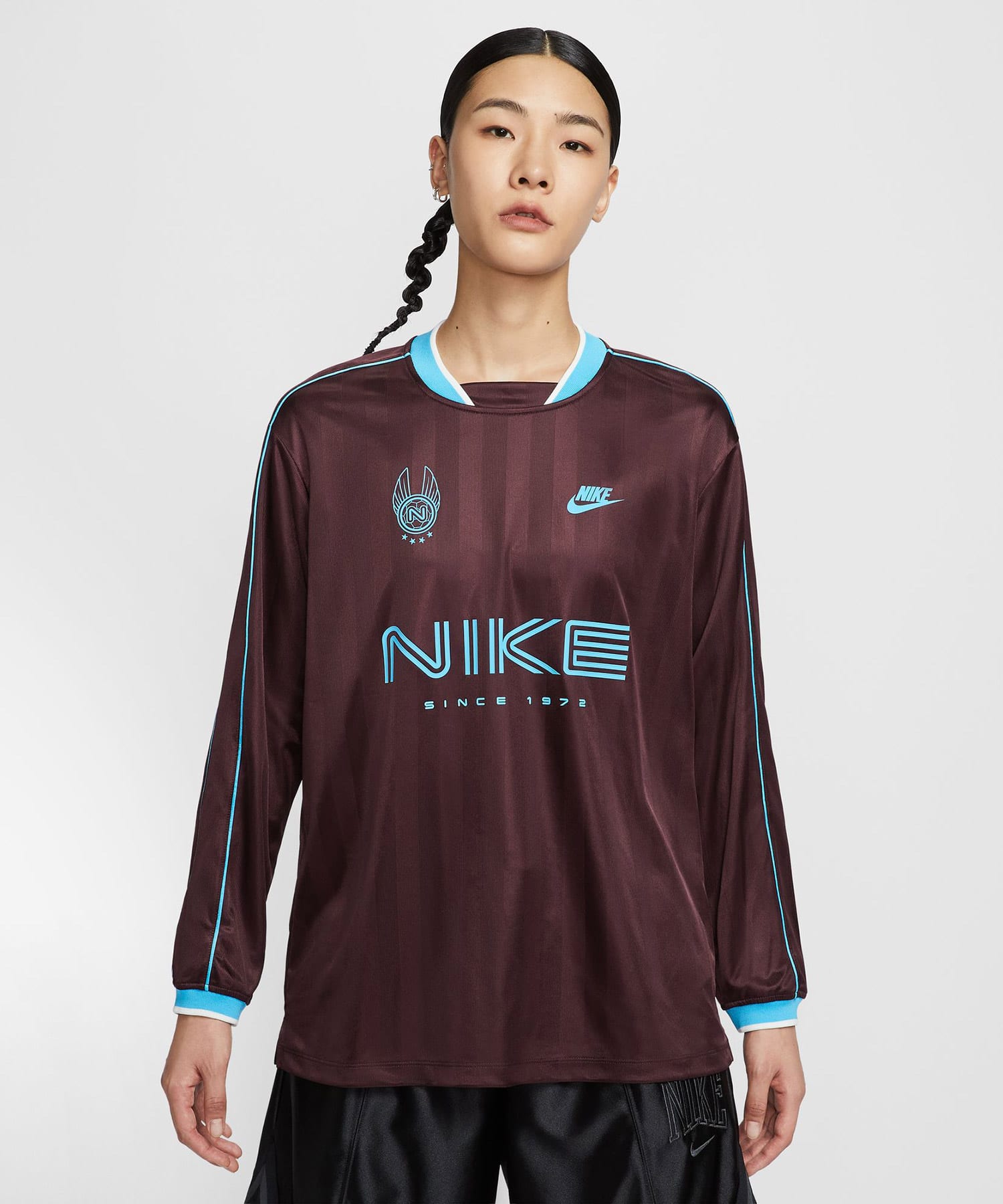 NIKE AS W NSW LS JERSEY BURGUNDY CRUSH/BALTIC BLUEの画像