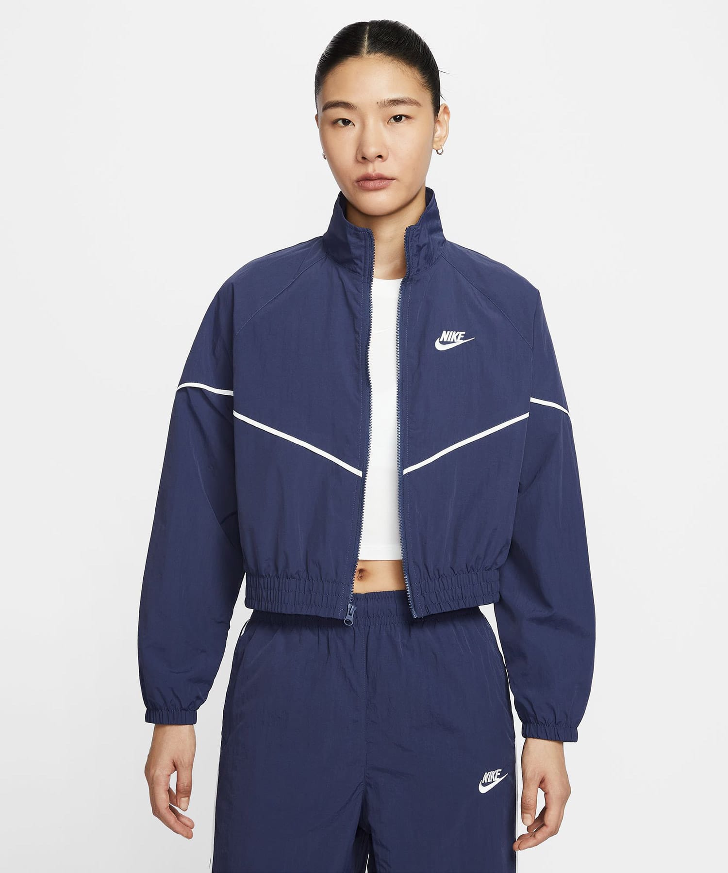 NIKE AS W NSW NK WR WVN JKT SPEED MIDNIGHT NAVY/SAIL/SAILの画像