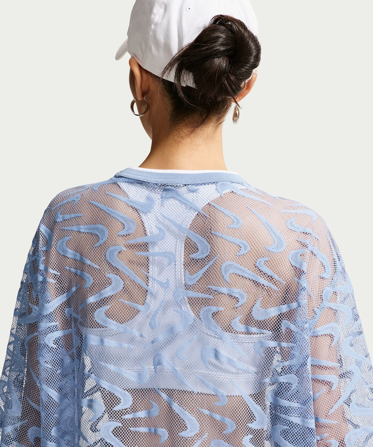 NIKE AS W NK CHILL WVN LACE JERSEY BLUEの画像