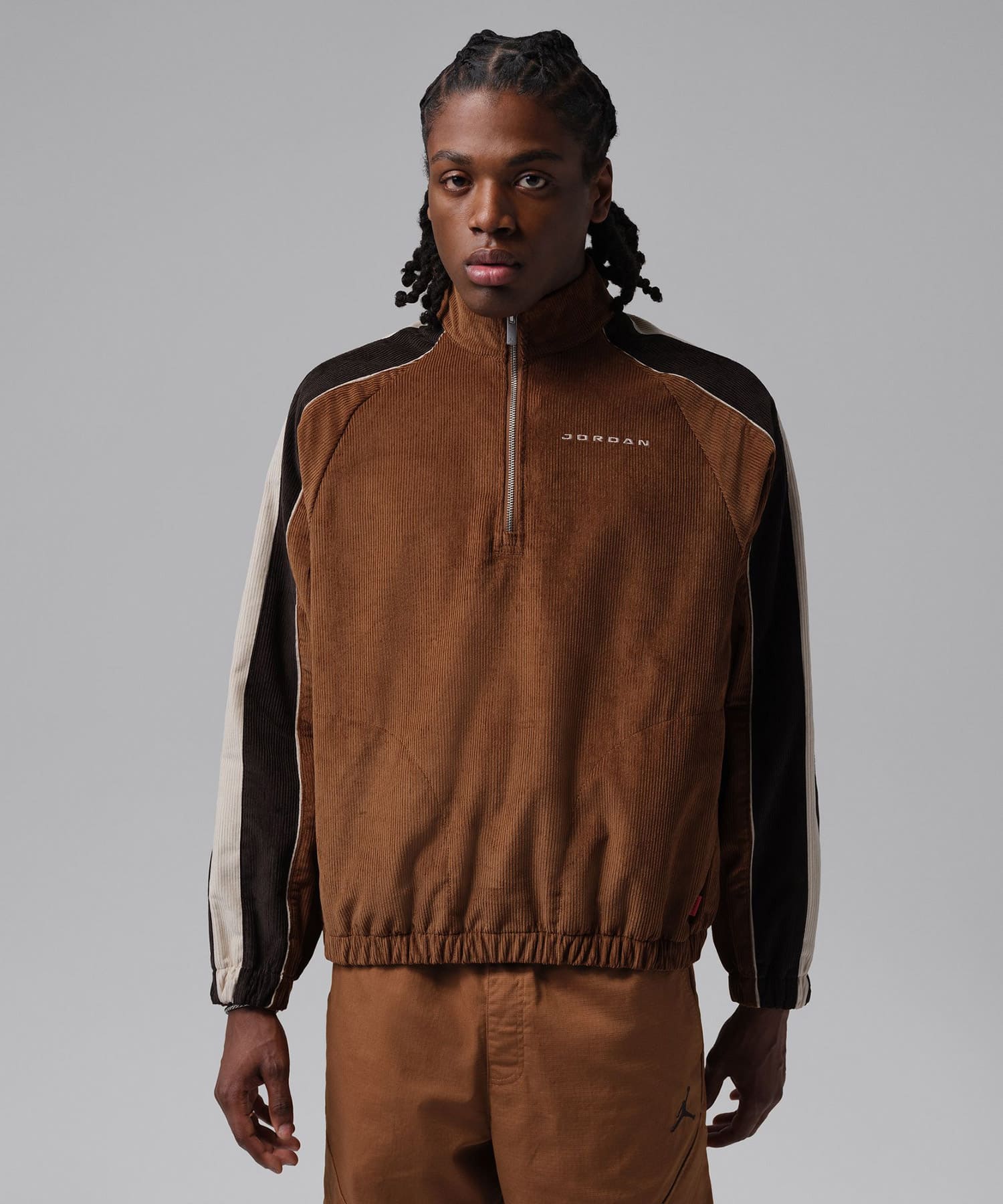 JORDAN BRAND M J FLT CORD HALF ZIP WHITEの画像