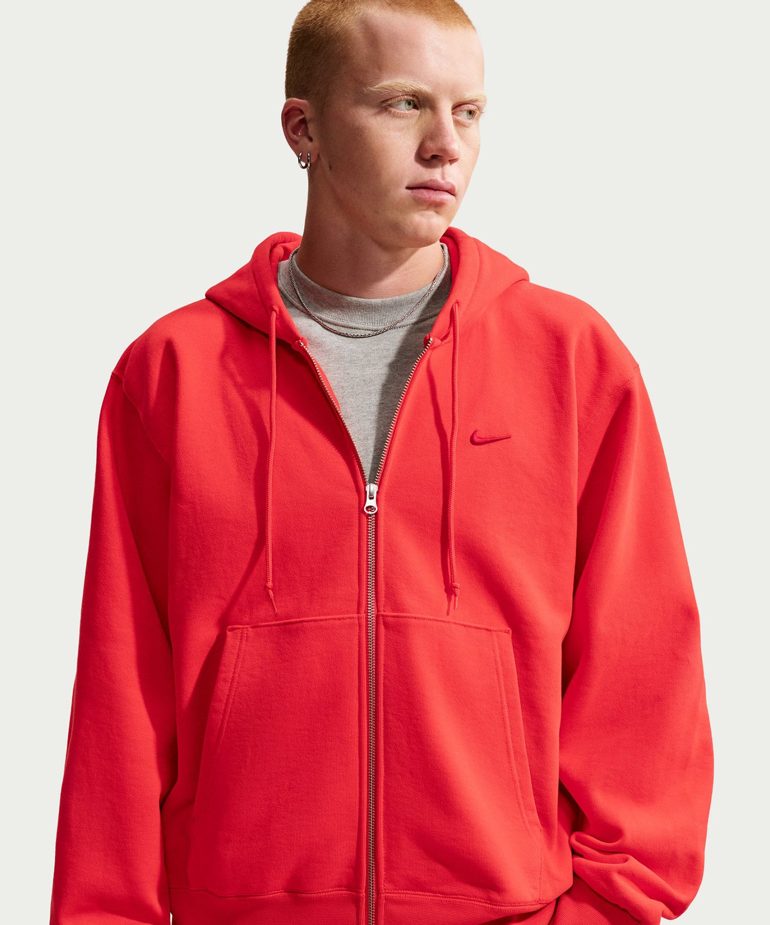 NIKE M NRG NK 560 FLEECE FULL ZIP HOODIE LT CRIMSONの画像
