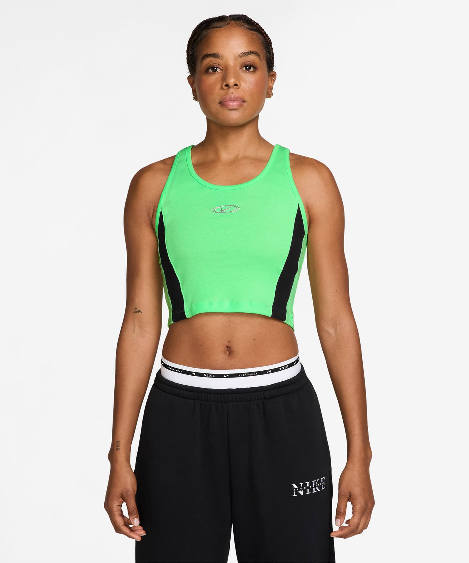 NIKE AS W NK STREET GX CROP TANK GREENの画像