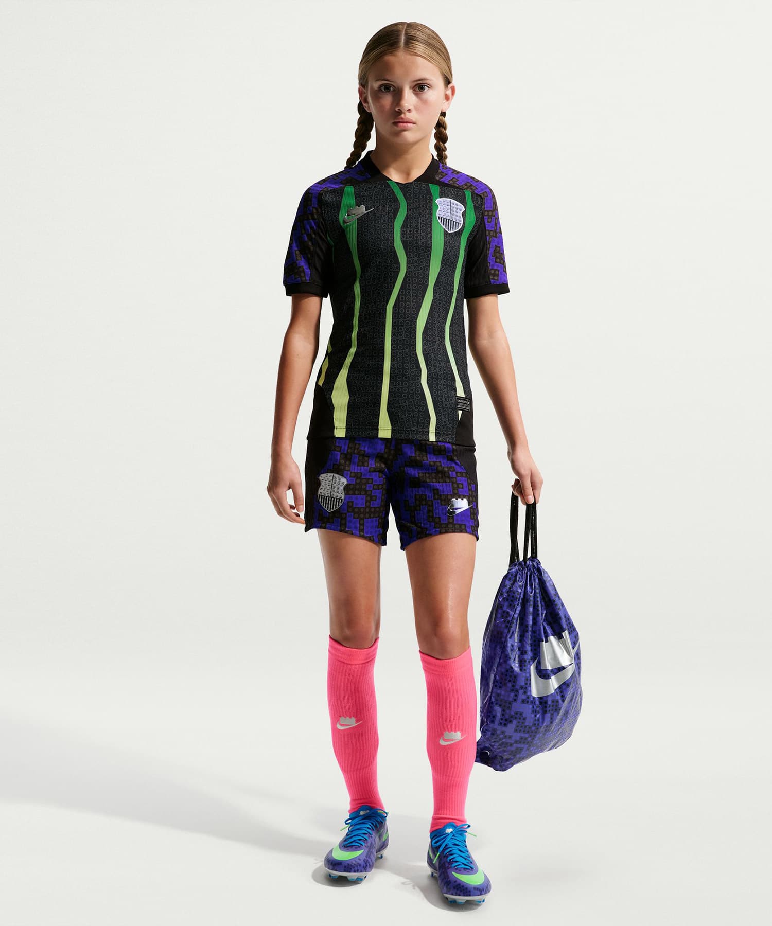 NIKE X LEGO COL AEROFIT F JSY BLACK/(LT LIQUID LIME)の画像
