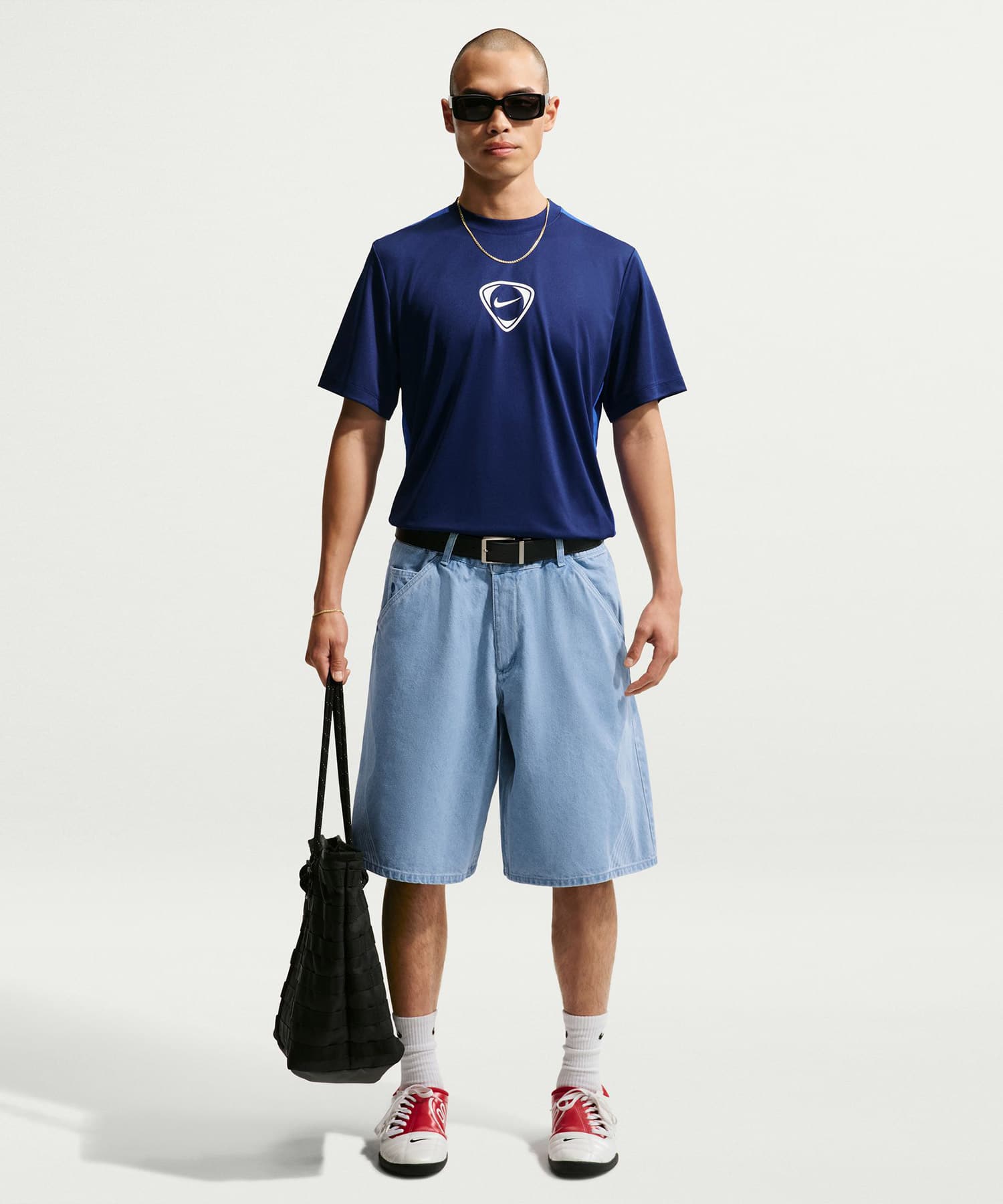 NIKE AS M NK DENIM SHORT FTBL KOR A ASHEN SLATEの画像