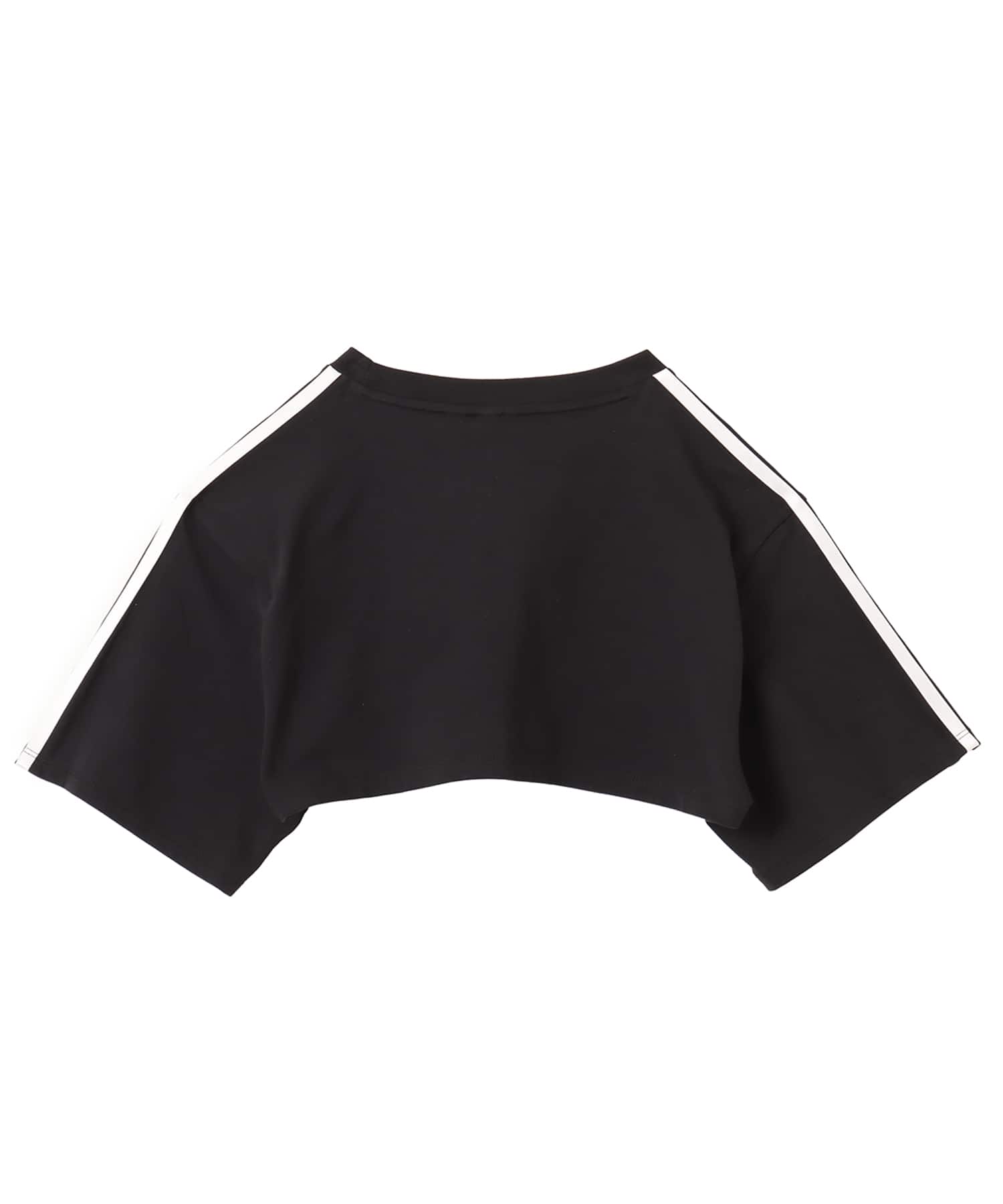 adidas CUT-OUT TEE ブラック/ホワイトの画像