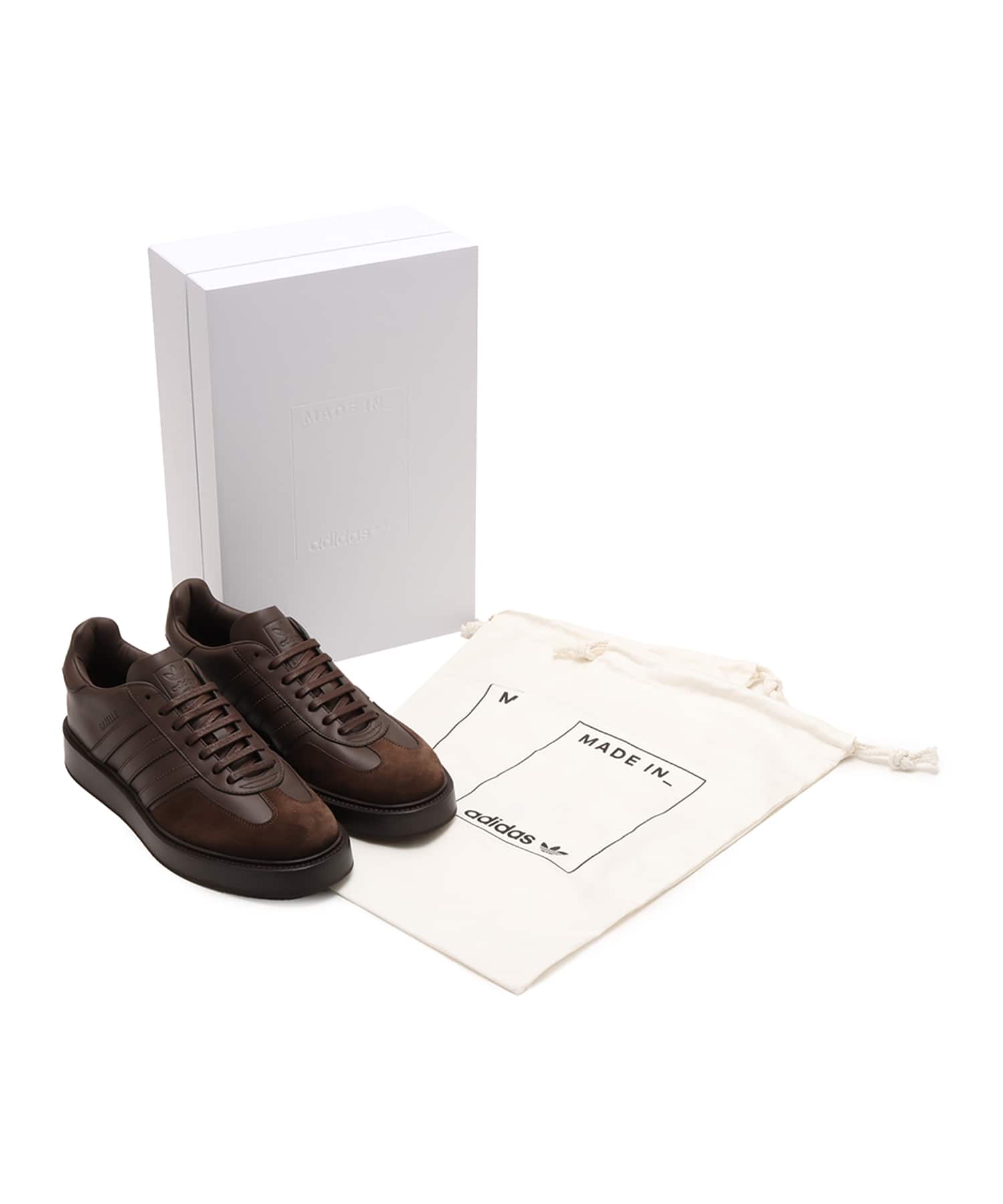 adidas GAZELLE INDOOR MADE IN ITALY BROWN/BROWN/DARK BROWNの画像