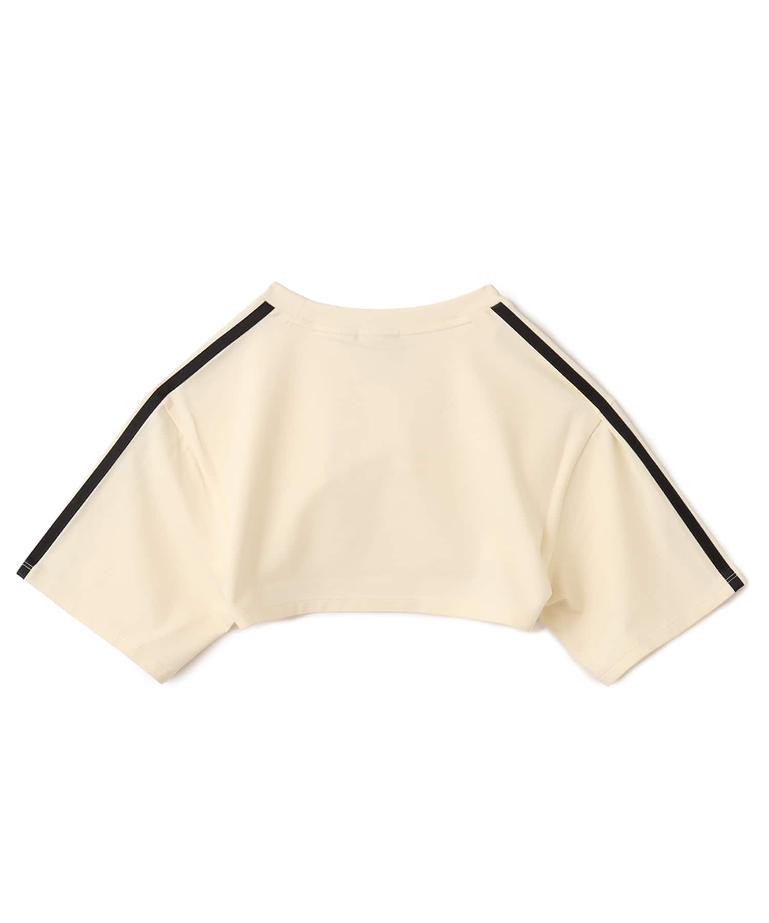 adidas CUT-OUT TEE クリームホワイト/ブラックの画像