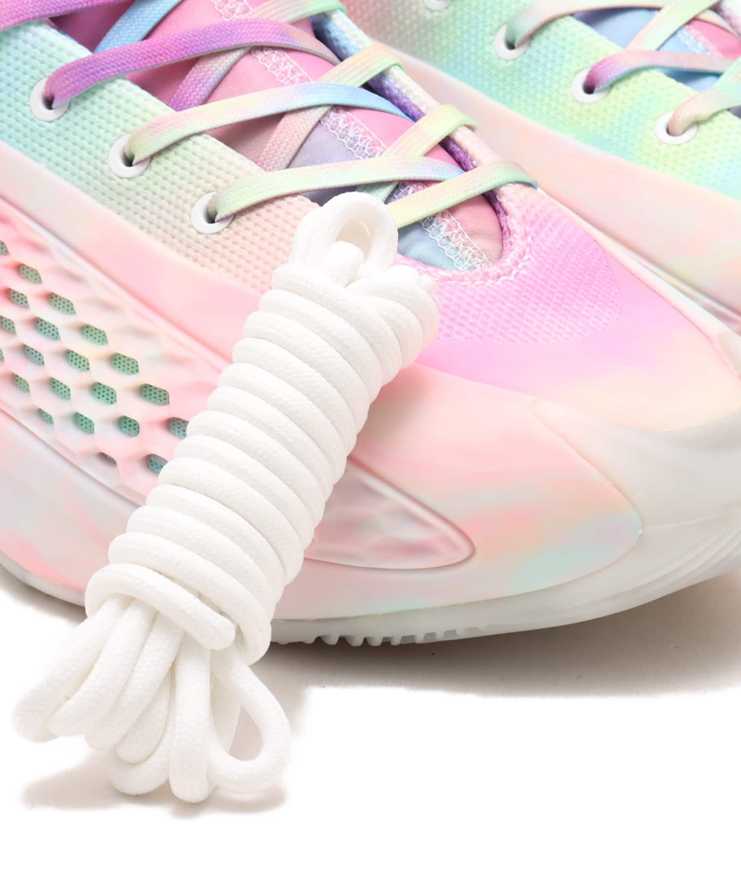adidas ANTHONY EDWARDS 1 LOW FOOT WEAR WHITE/ACID ORANGE/BLISS PINKの画像