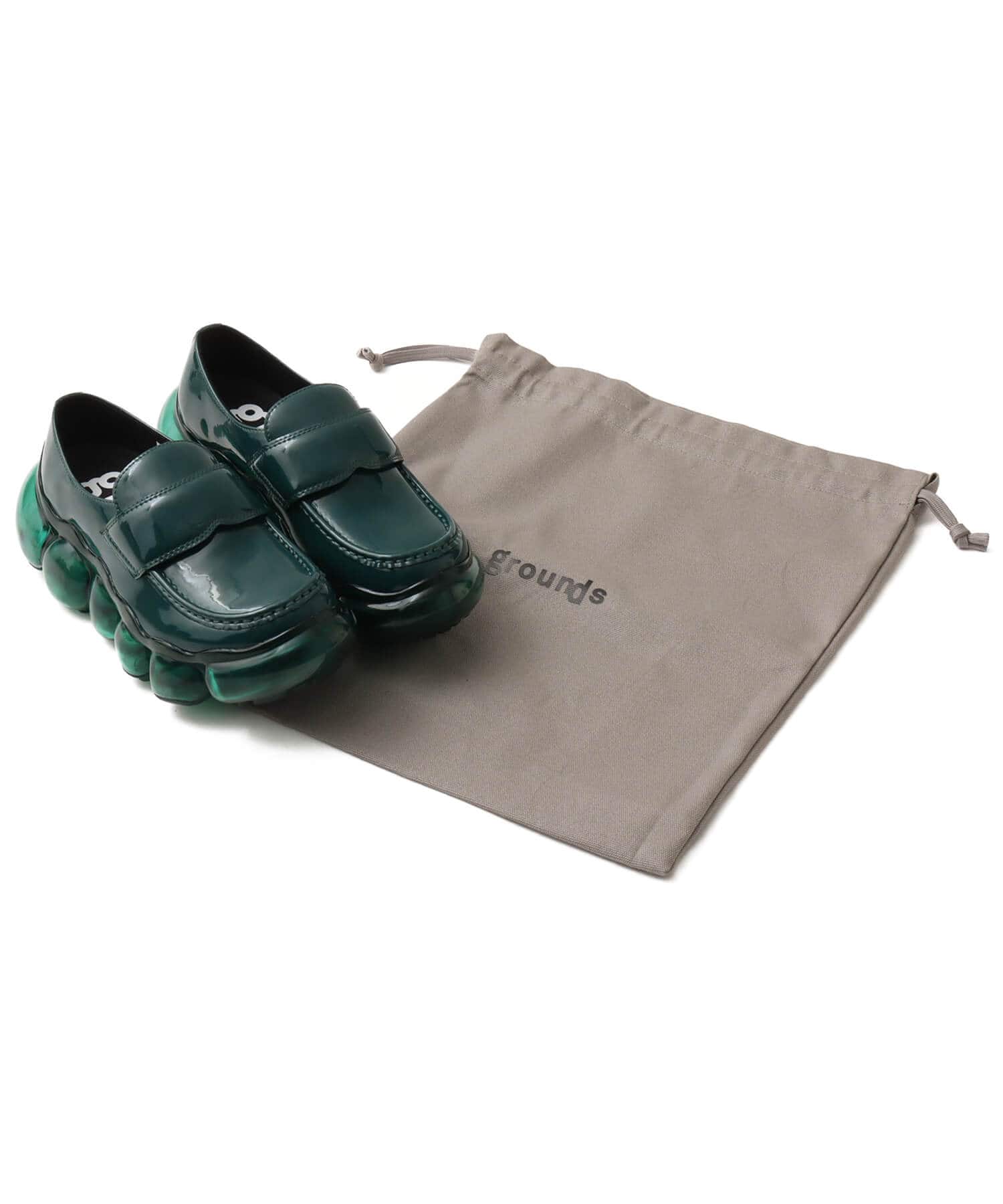 grounds JEWELRY LOAFER DARK GREENの画像