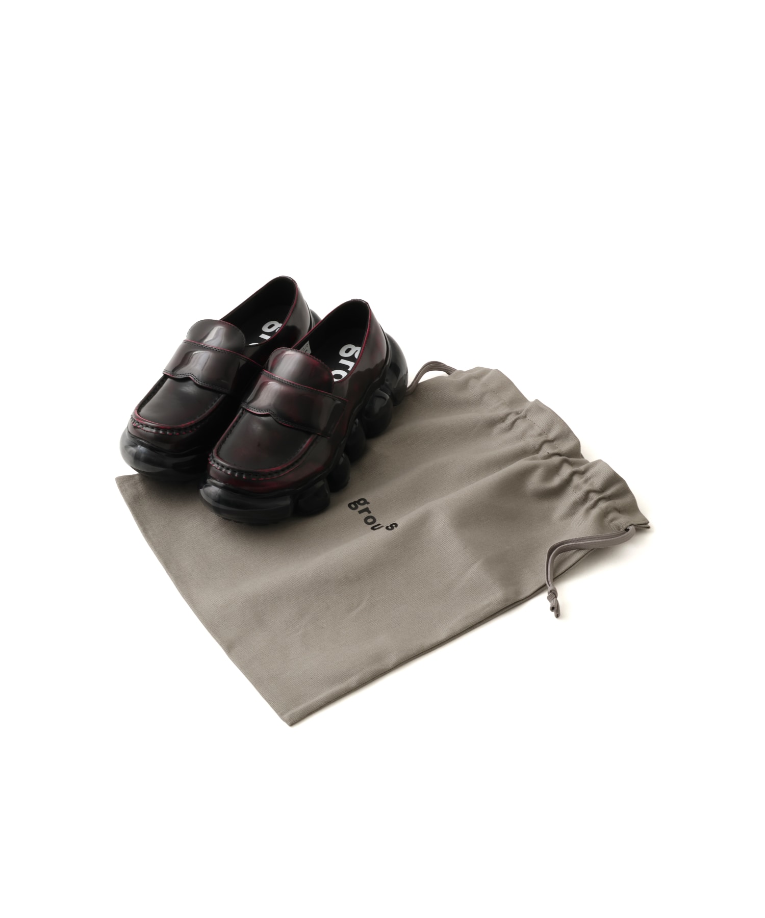 grounds JEWELRY LOAFER LEATHER WINEの画像