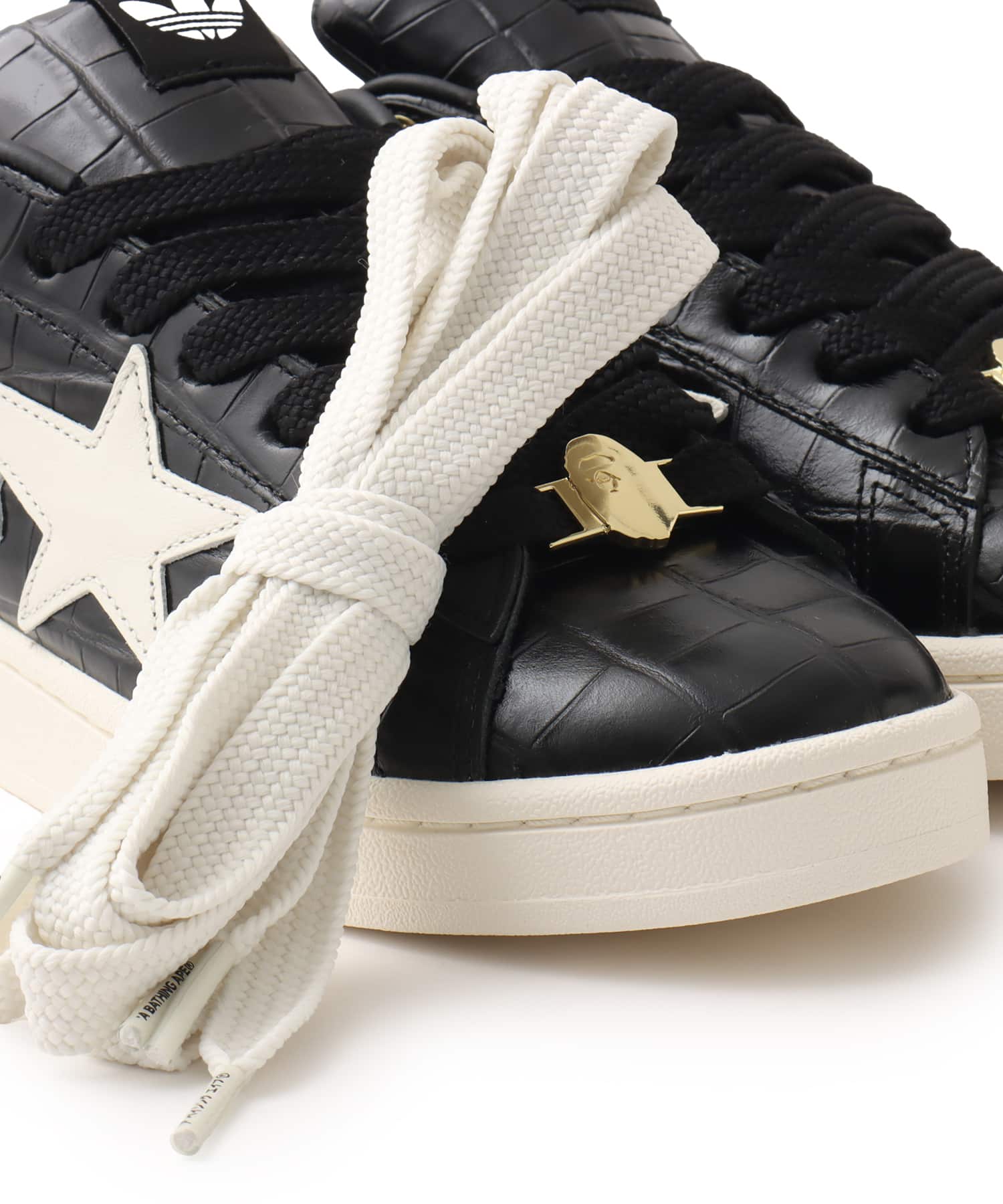 adidas CAMPUS 00S BAPE CBLACK/OWHITE/GOLDMTの画像