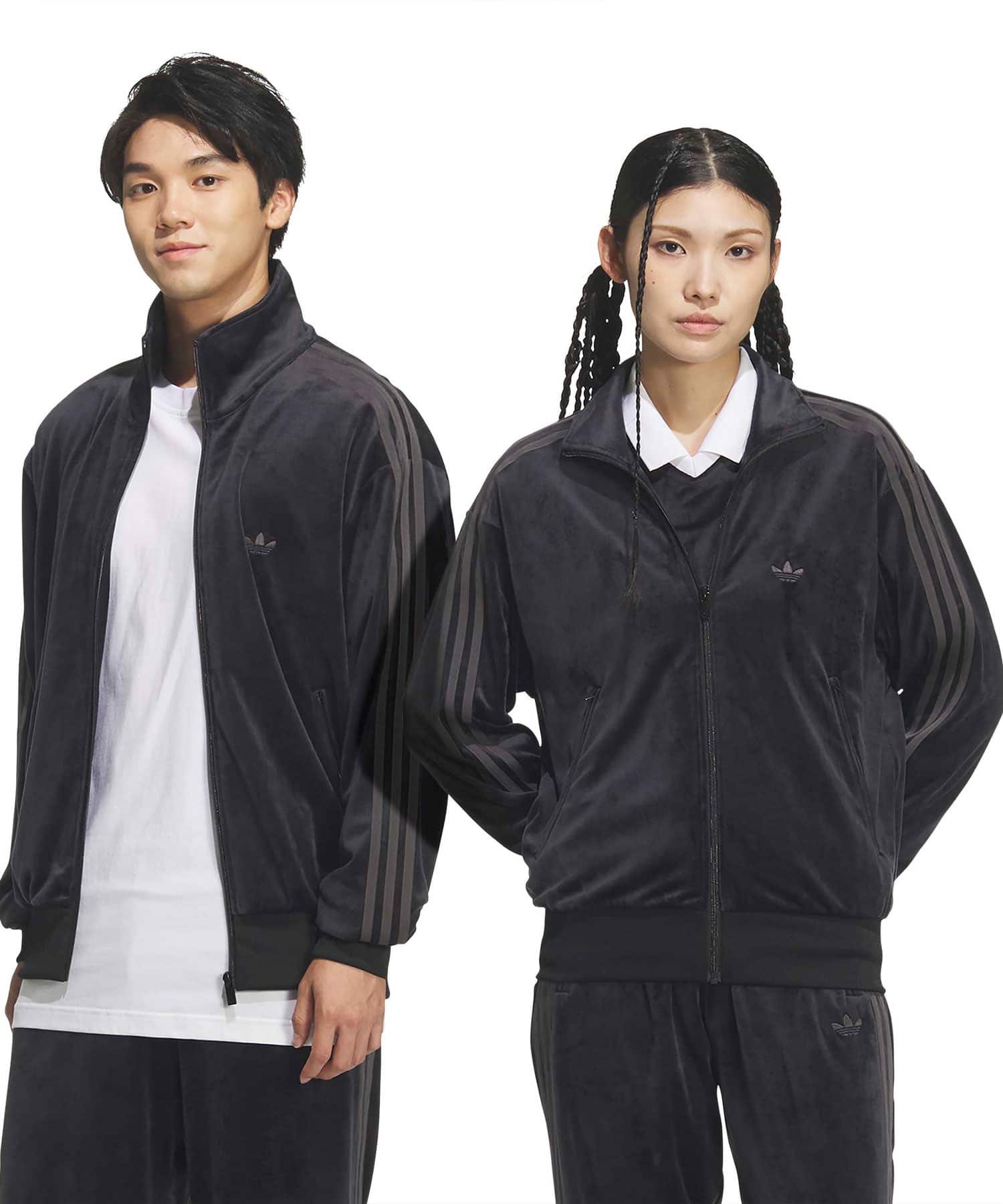 adidas FIREBIRD TRACK TOP VELOUR ブラックの画像