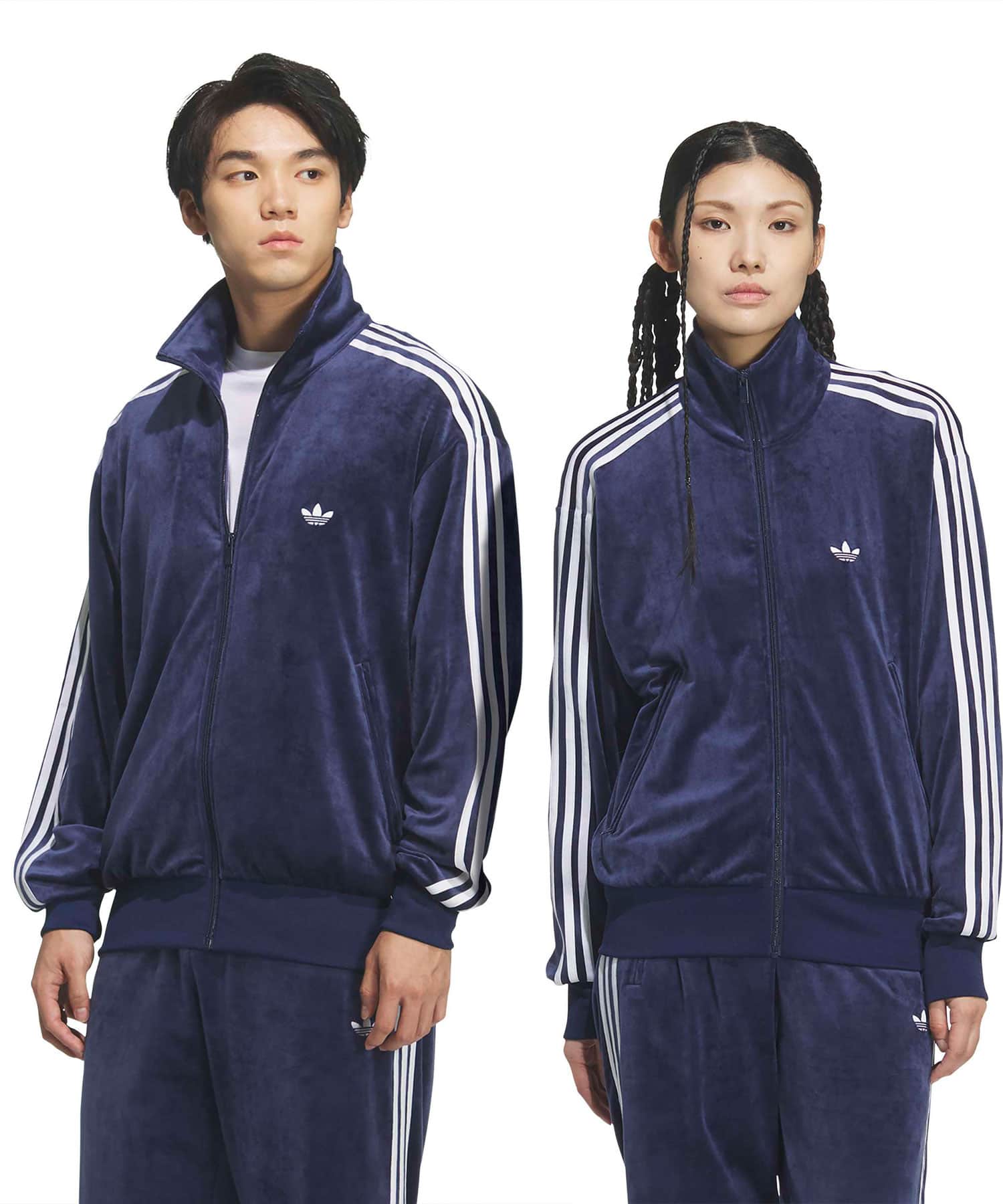 adidas FIREBIRD TRACK TOP VELOUR ナイトインディゴの画像