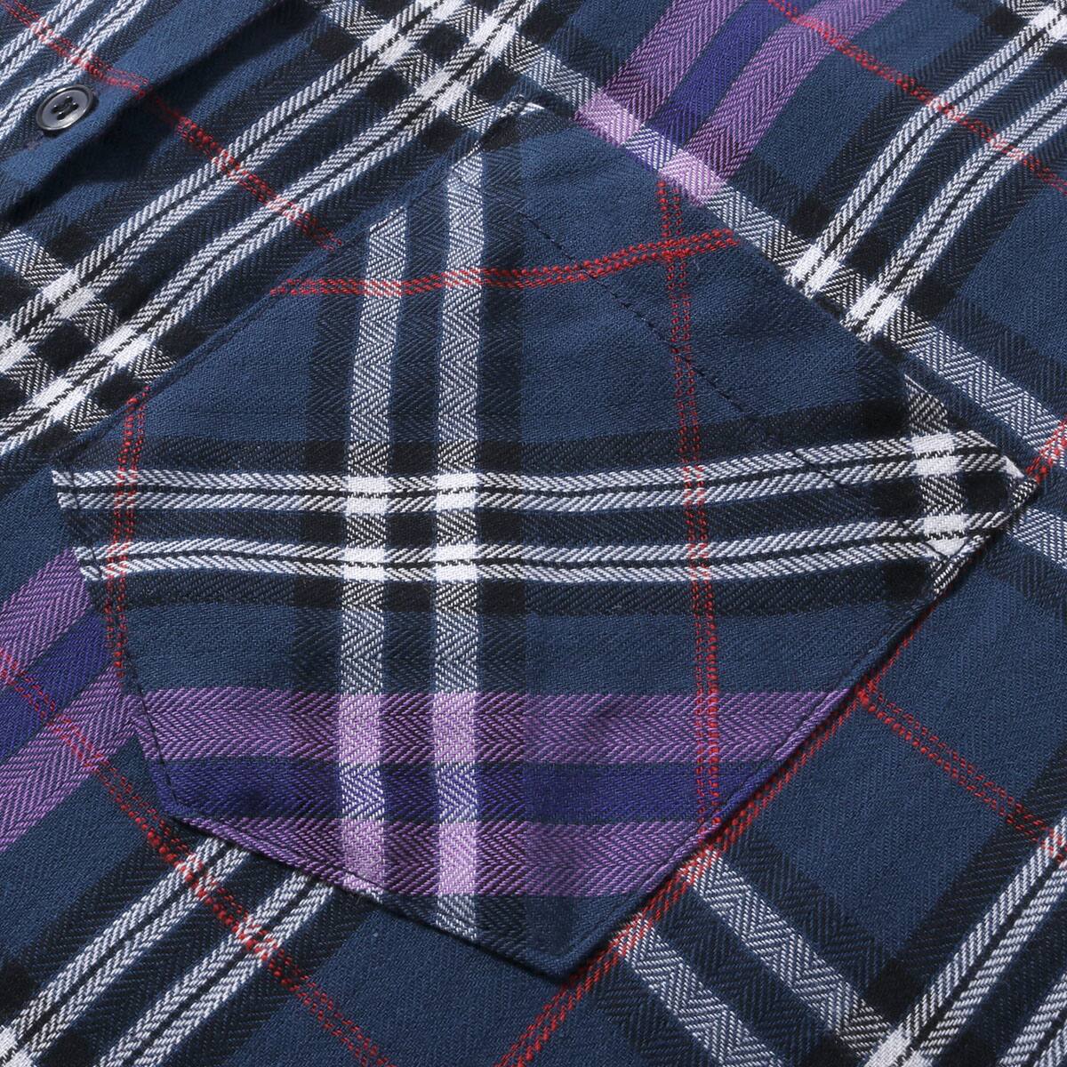 atmos pink グレンチェック柄 シャツ NAVYの画像