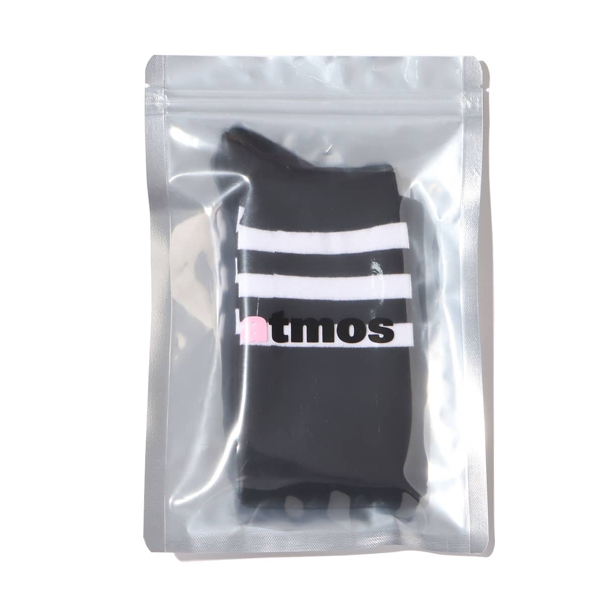 atmos pink モノトーン ライン ハイソックス BLACKの画像