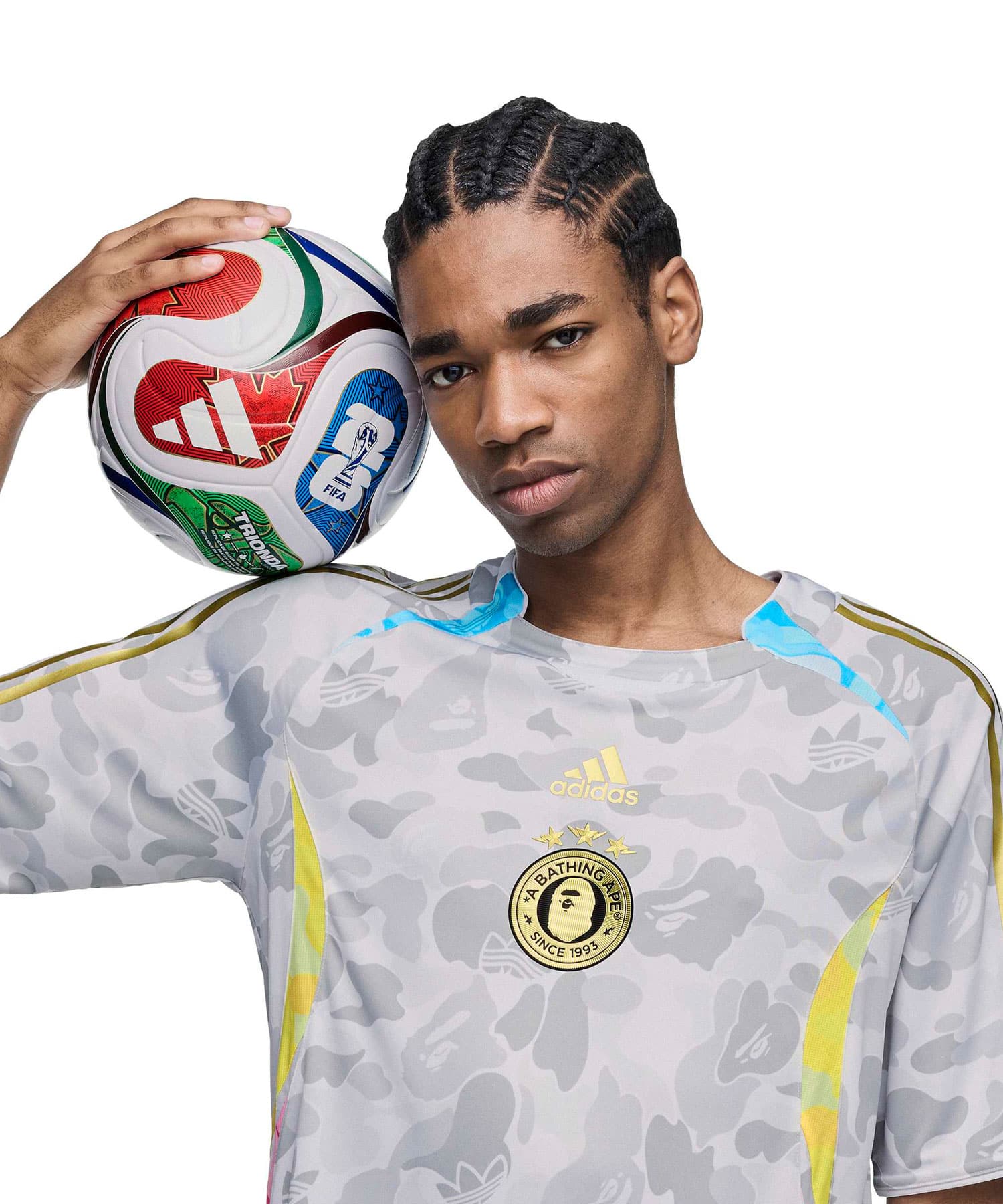 adidas TEAMGEIST TEE BAPE A ホワイトの画像