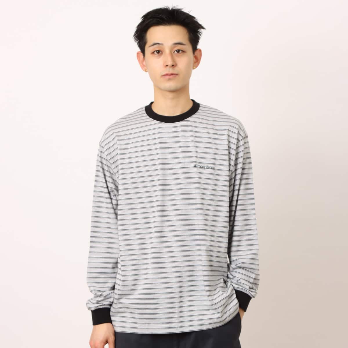atmos Border Long T-shirt BLACKの画像